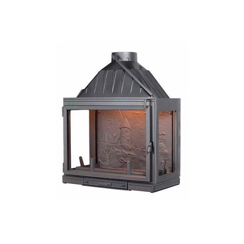 Seguin Multivision 8000 3 x Sided Cast Iron Fireplace  - Solid Back