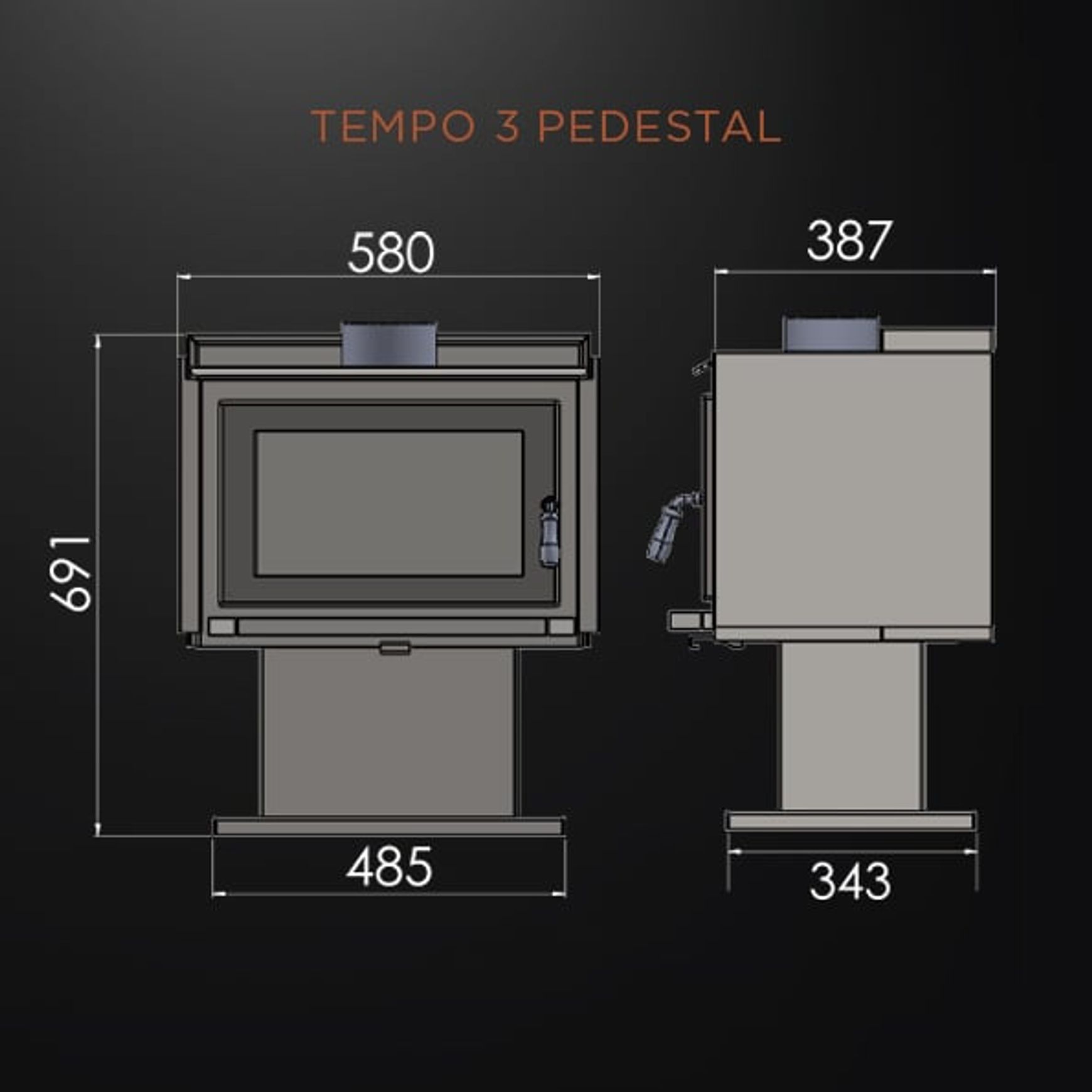 Kemlan Tempo 3 Wood Fireplace