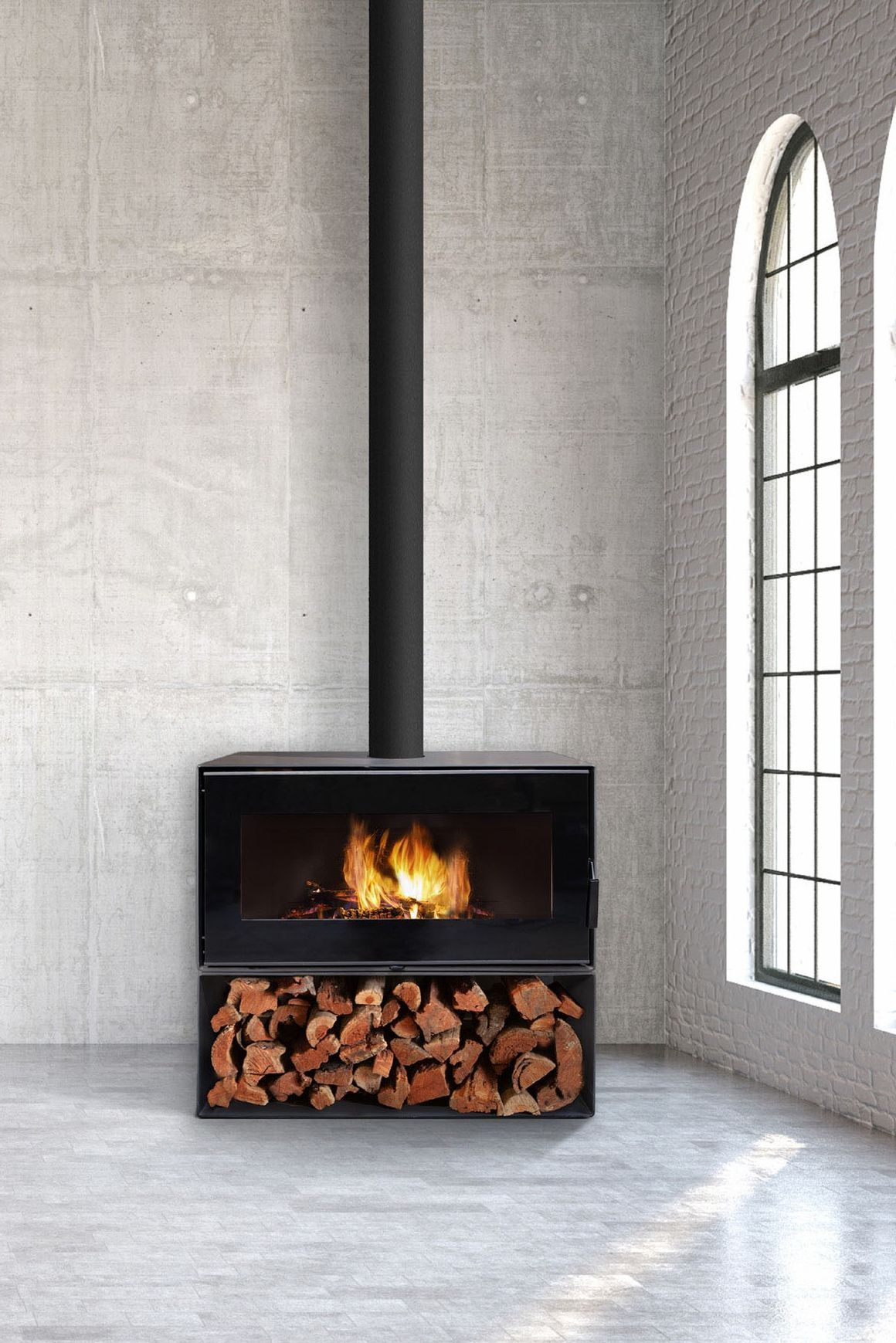 Visionline Taurus Single-Sided Freestanding Wood Fire