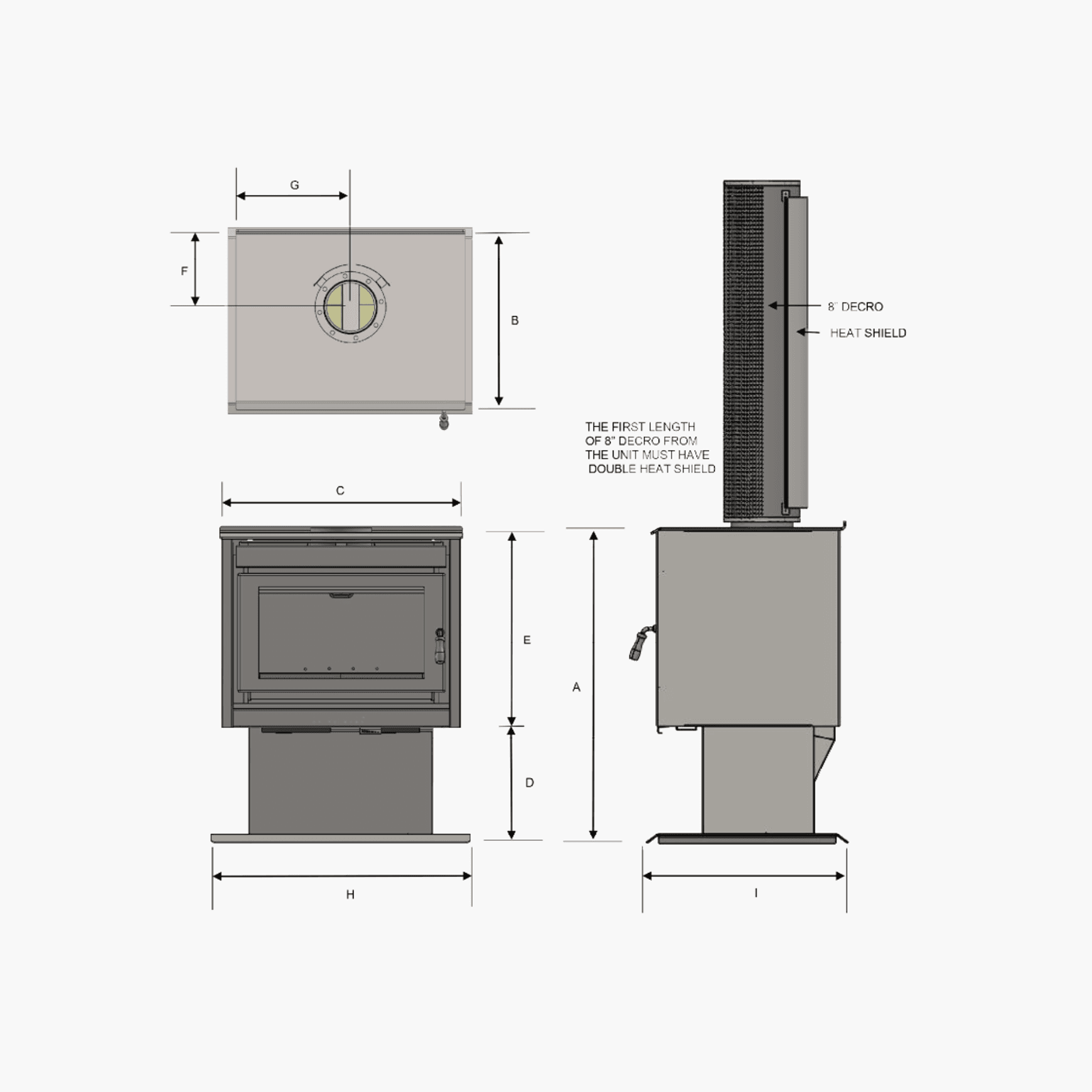 Kemlan Super Nova Freestanding Rural Wood Fireplace