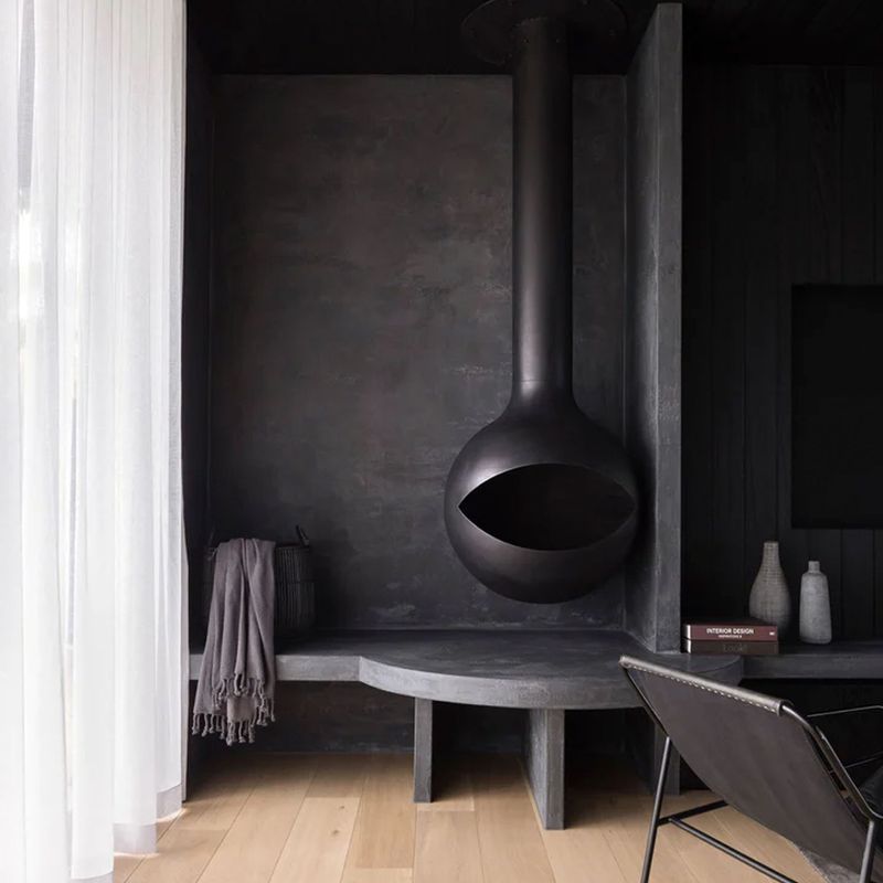 Zen Occhio Wood Burning Suspended Fireplace