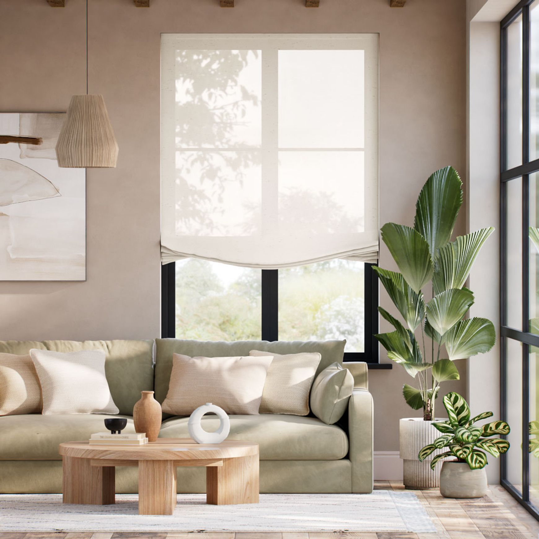 Madagascar Sheer Neutral Relaxed | Roman Blinds