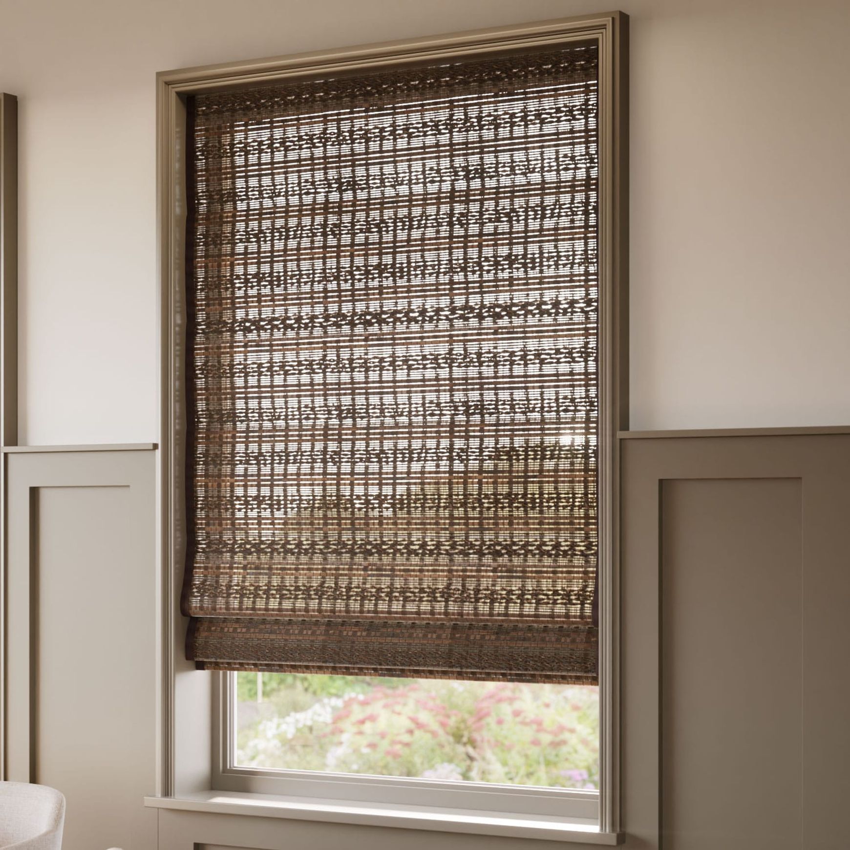 Rosario Walnut & Acorn | Roman Blinds