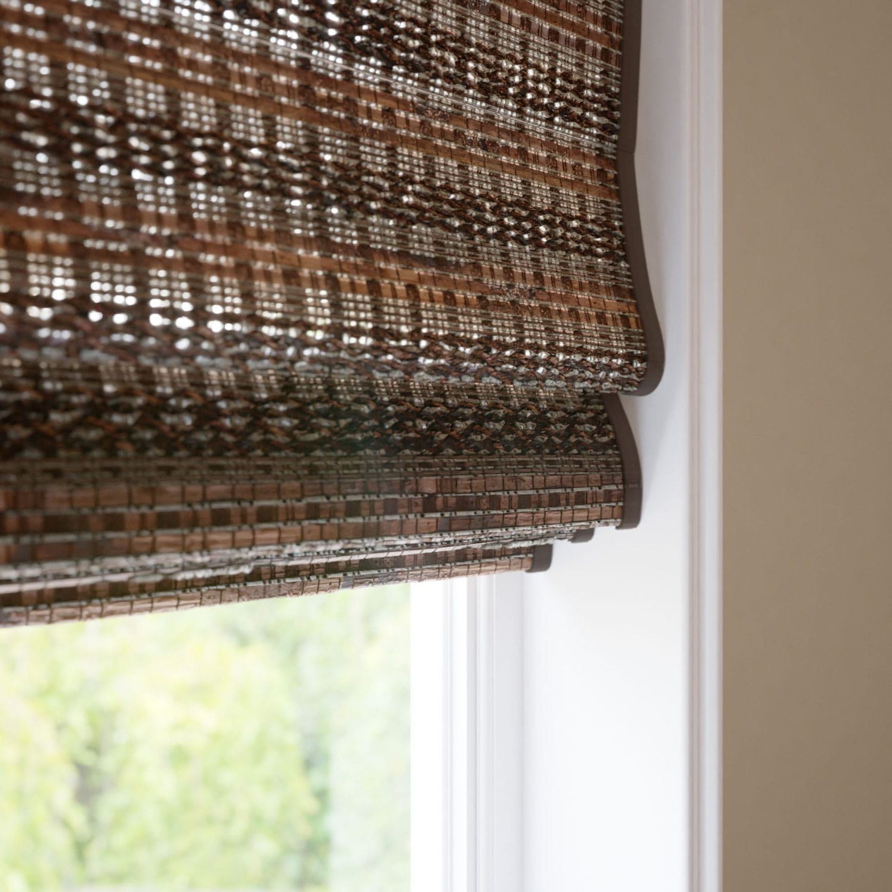 Rosario Walnut & Acorn | Roman Blinds