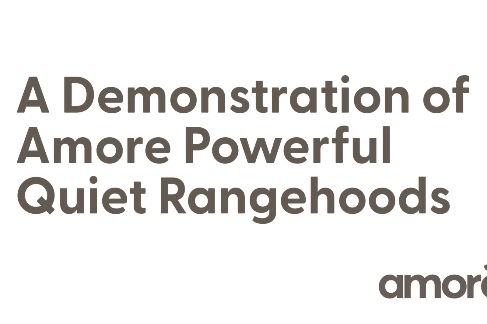 Amore Demonstration Video