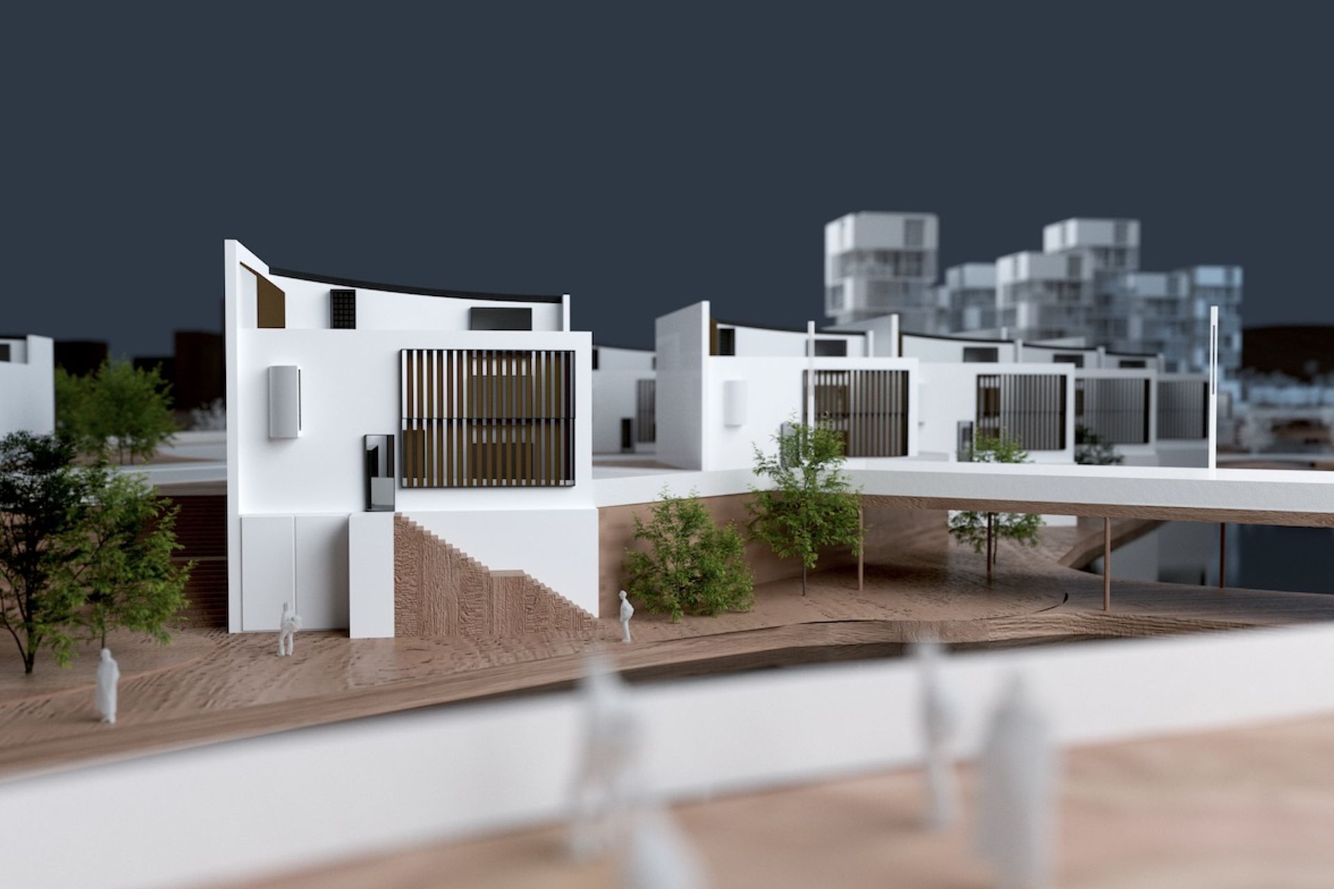 Villas at the Canal – The raised podium for a 25 year flood plan