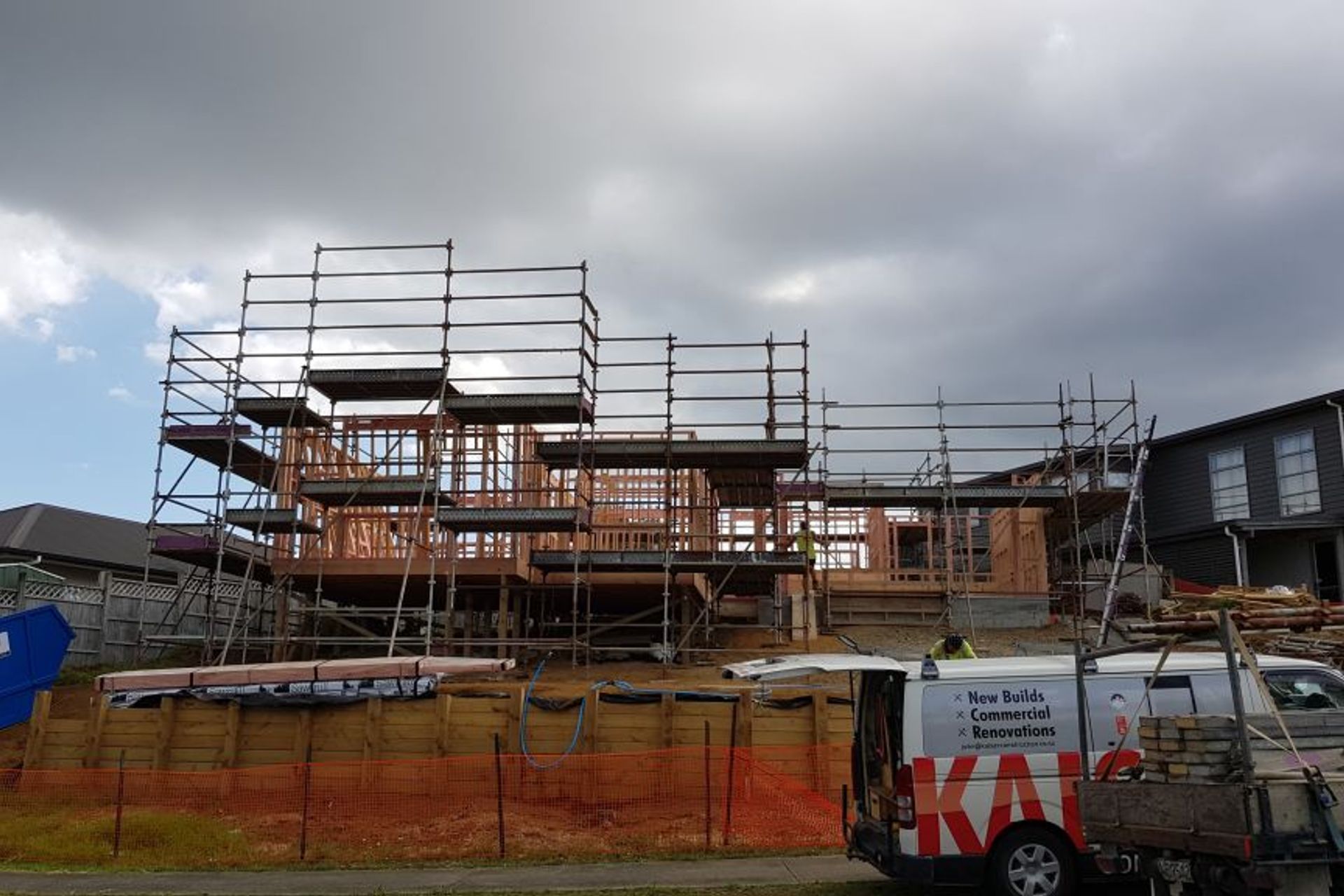 Frames going up on a new residential build in Kamo, Whangarei