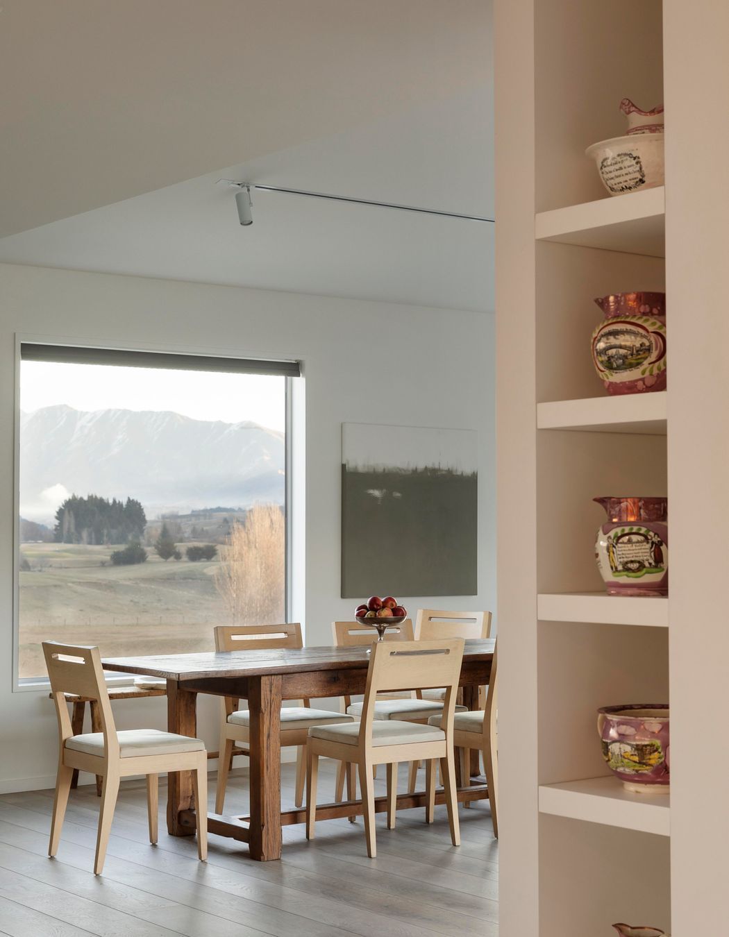 A display spot for family heirlooms was created bespoke for the space.