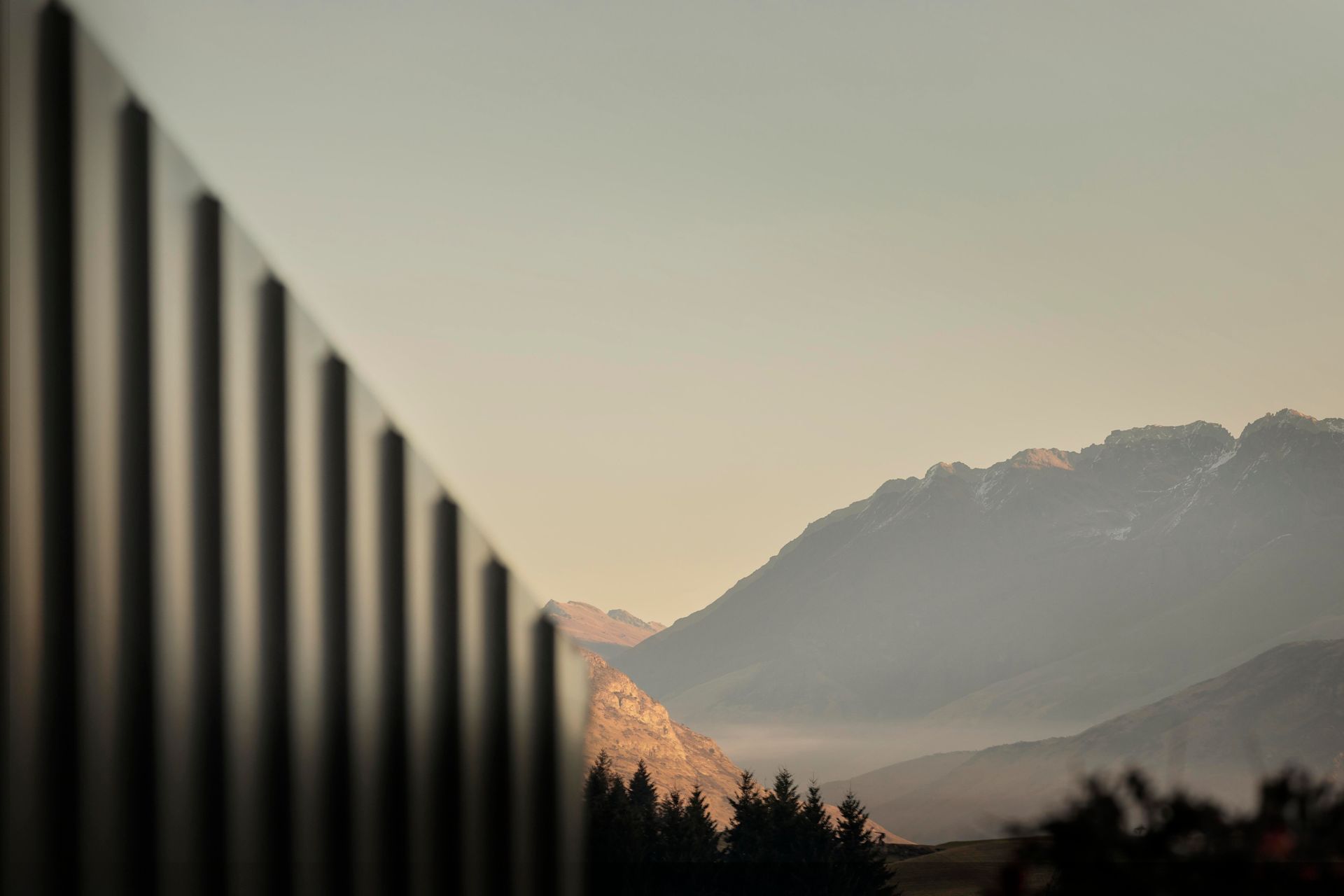 The jaw-dropping Remarkables mountain range seen from the site.