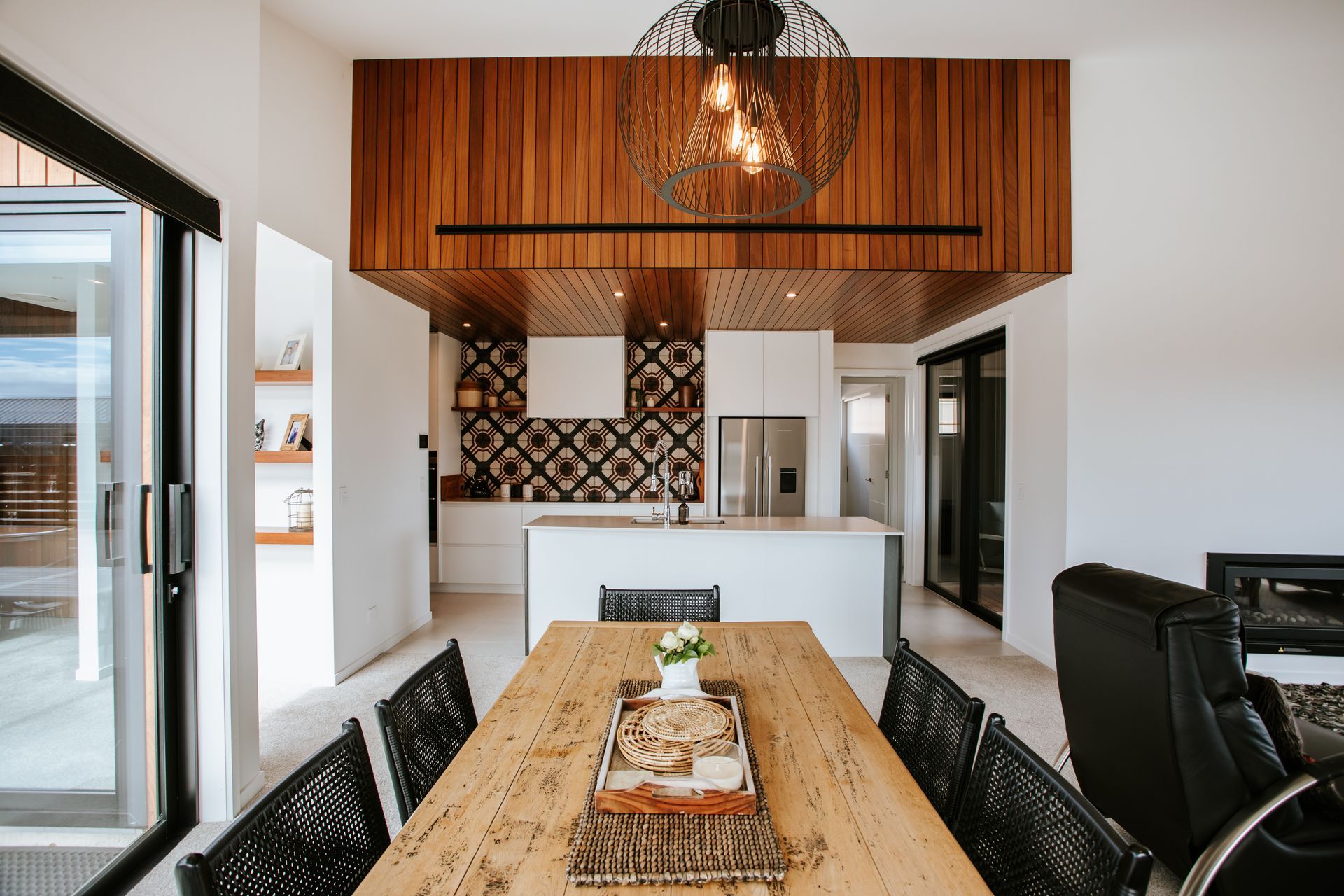 The open-plan living spaces have direct access to the outdoor entertainment zones, giving easy indoor/outdoor flow.