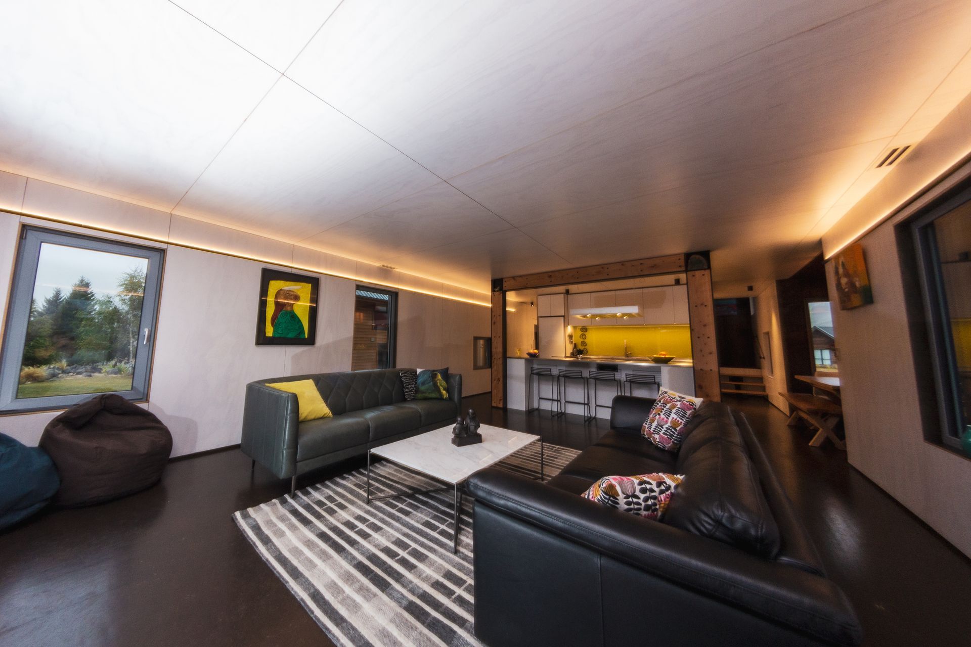 An open living space allows large or small groups to enjoy the home.