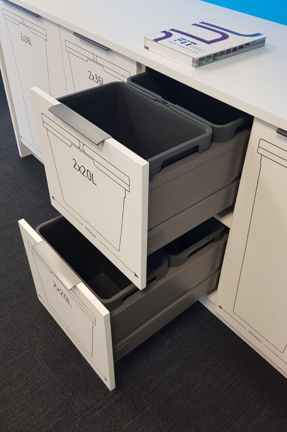 Tanova Designer Series Pull Out Soft Close Kitchen Waste Bin Systems