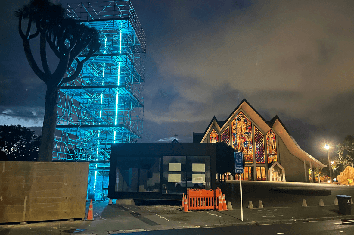 Neon LED Feature lighting- Holly Apartments Viewing Platform