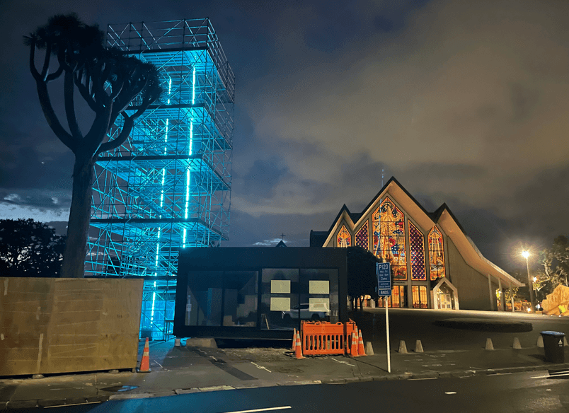 Neon LED Feature lighting- Holly Apartments Viewing Platform