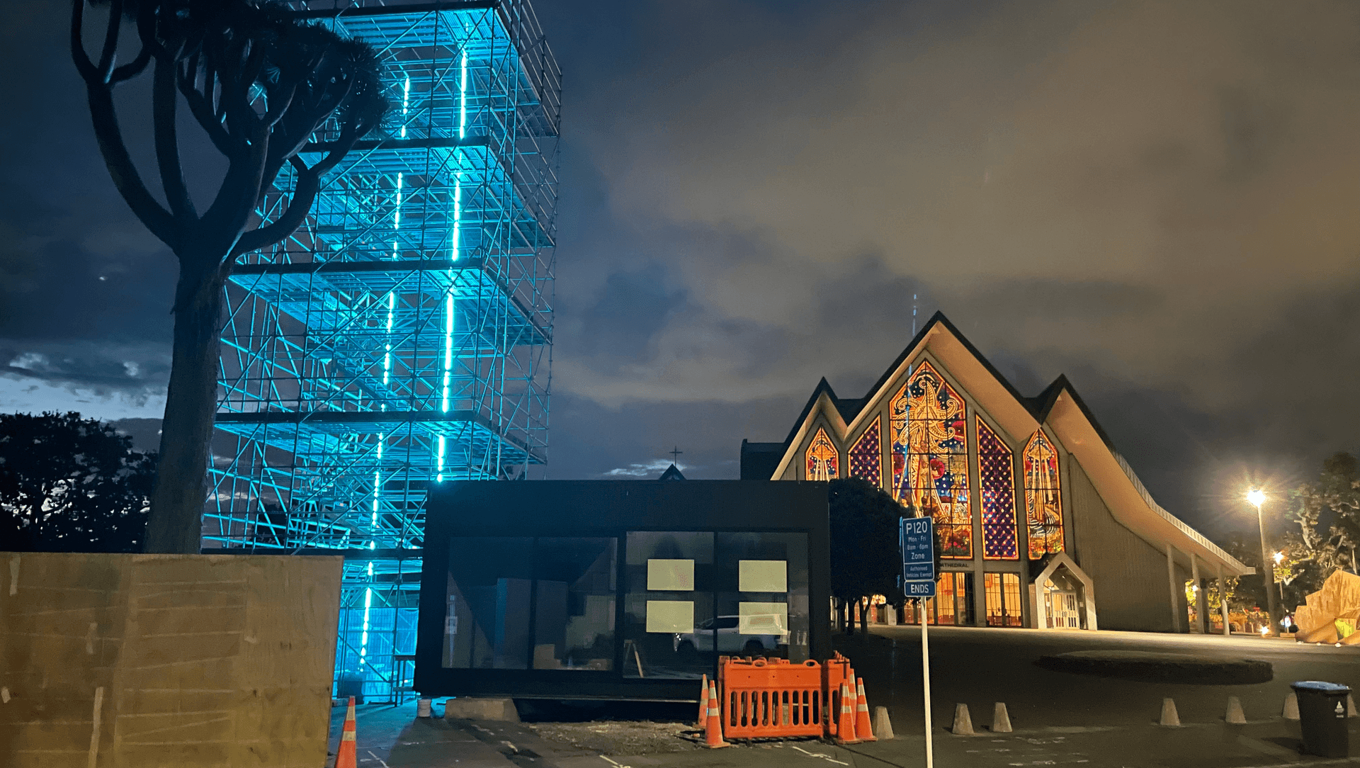 Neon LED Feature lighting- Holly Apartments Viewing Platform banner