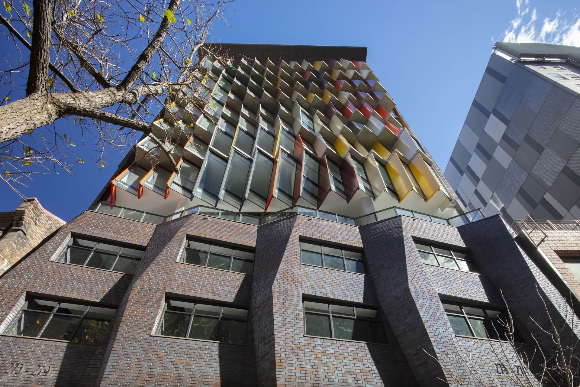 The spectacular Iron Mountain brick podium of Kaz Tower