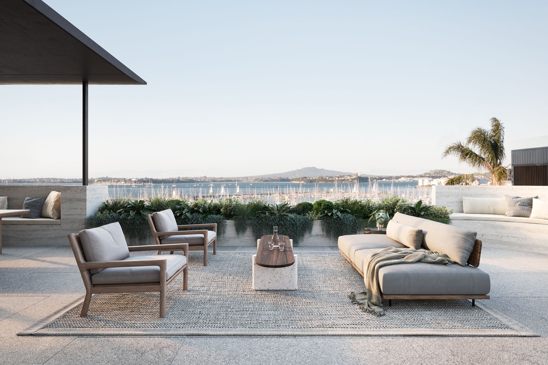 Eastern Terrace with open views above Westhaven Marina.