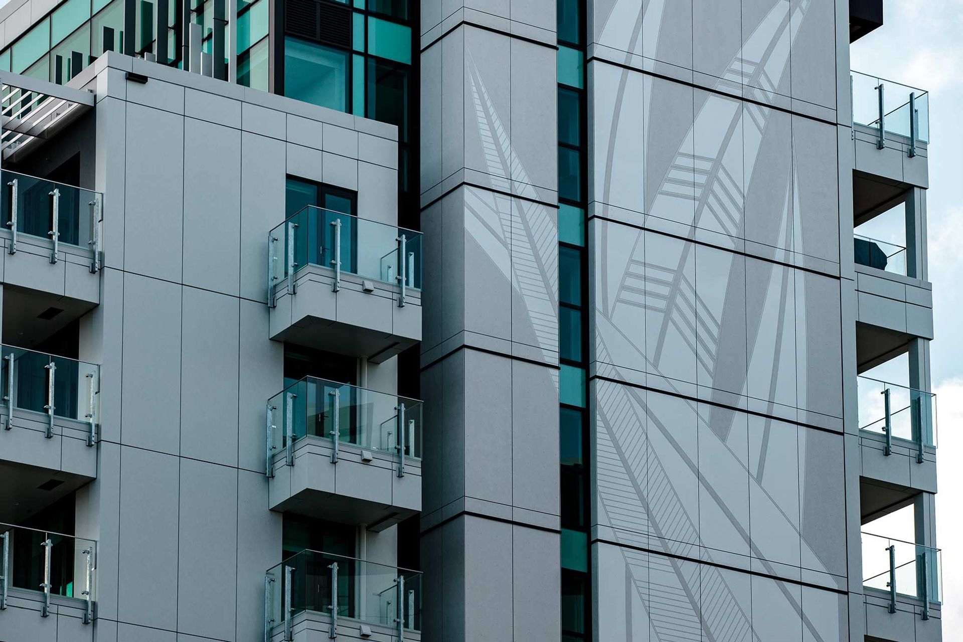 Westlight Apartments, 6 Waikumete Rd, Glen Eden. Product: Equitone Techtiva 00 - engraved.