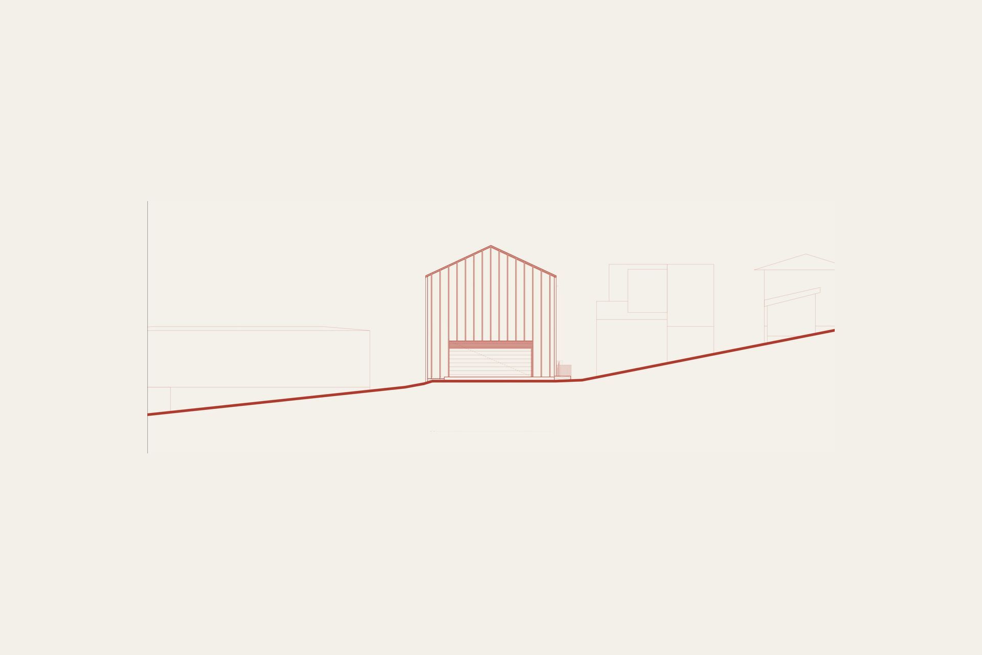 Anderson Residence - Elevation. Elevation drawing of the gabled form.
