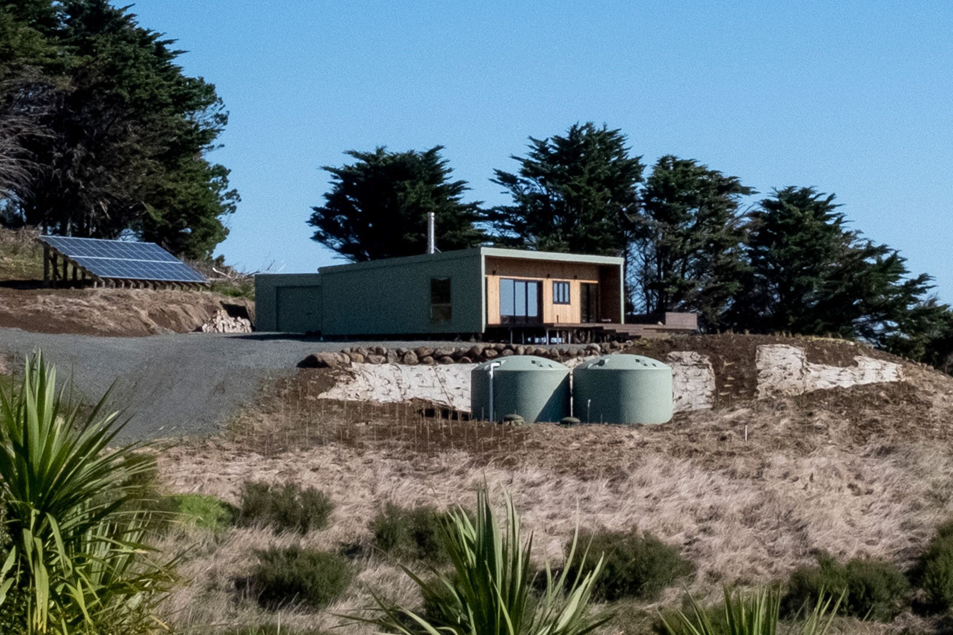 Mist green corrugate colorsteel blends naturally into the landscape