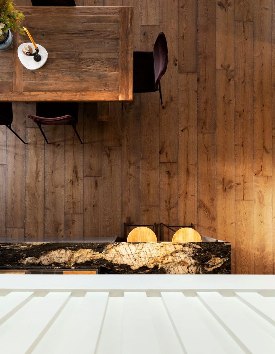 Simple forms combine with detailed textures to create a very tactile experience within the home.