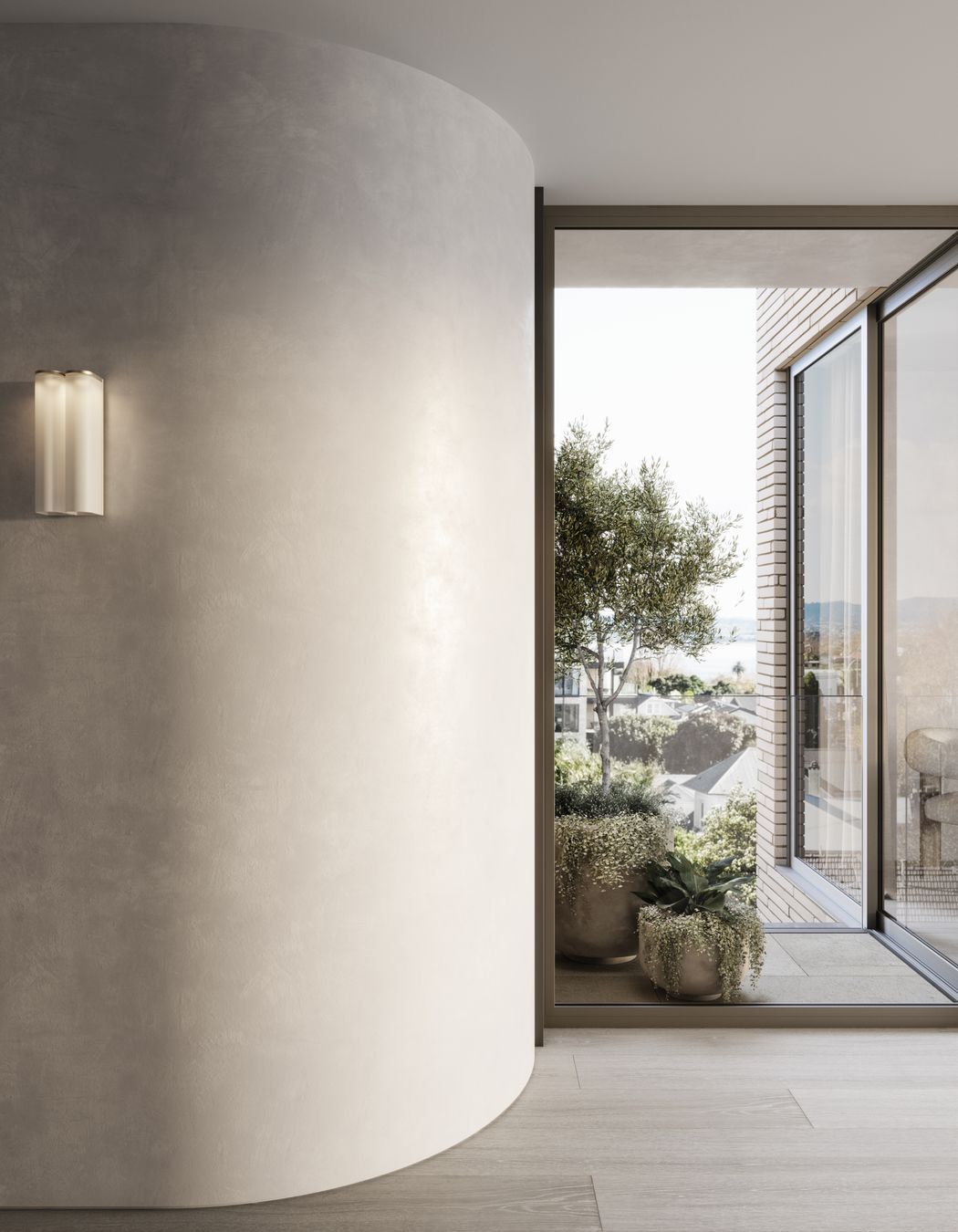 Soft curves grace the walls. Wintergardens, positioned at the center of each floor, demarcate spaces and amplify light.