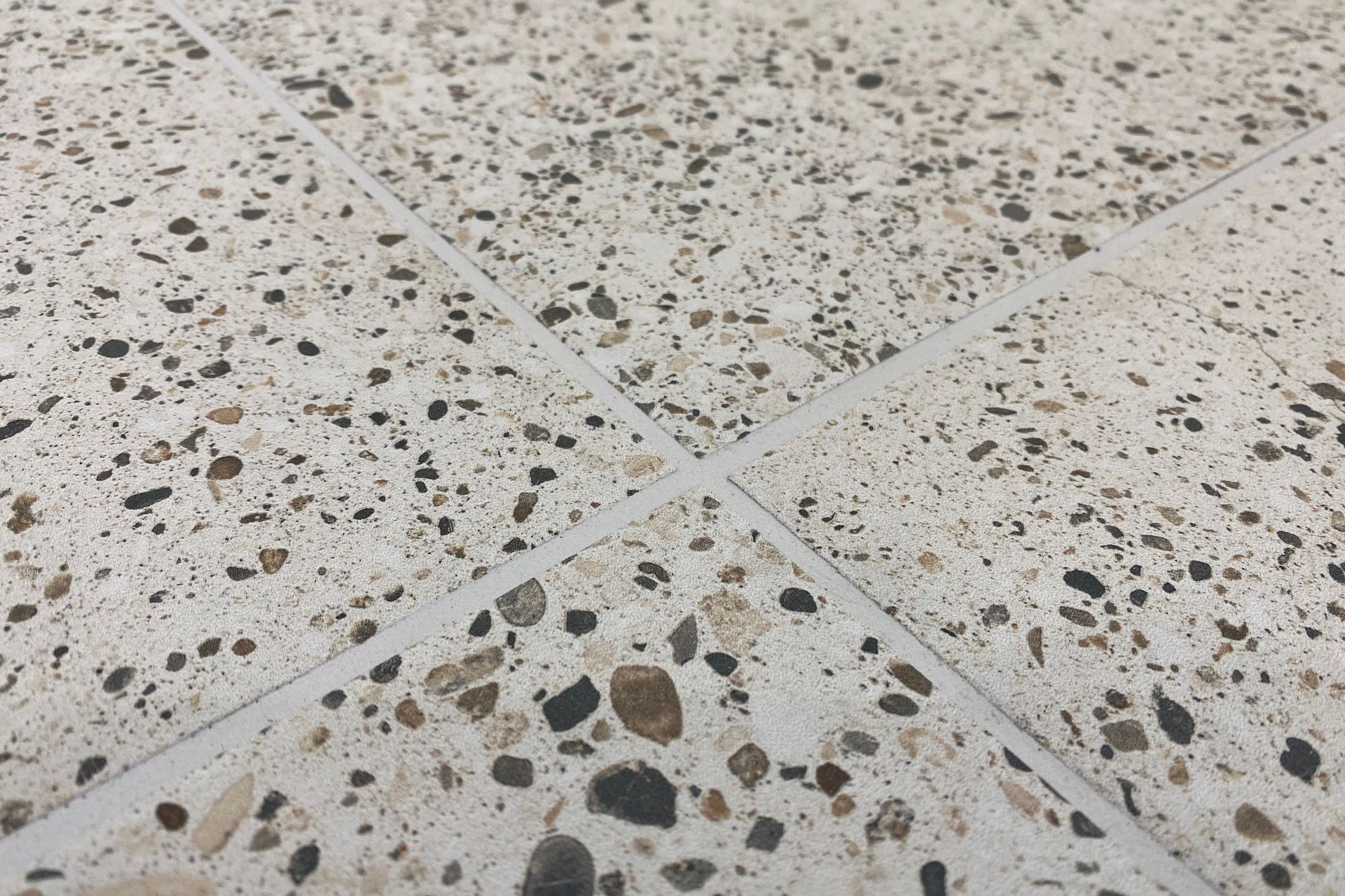 Tiled bathroom floor