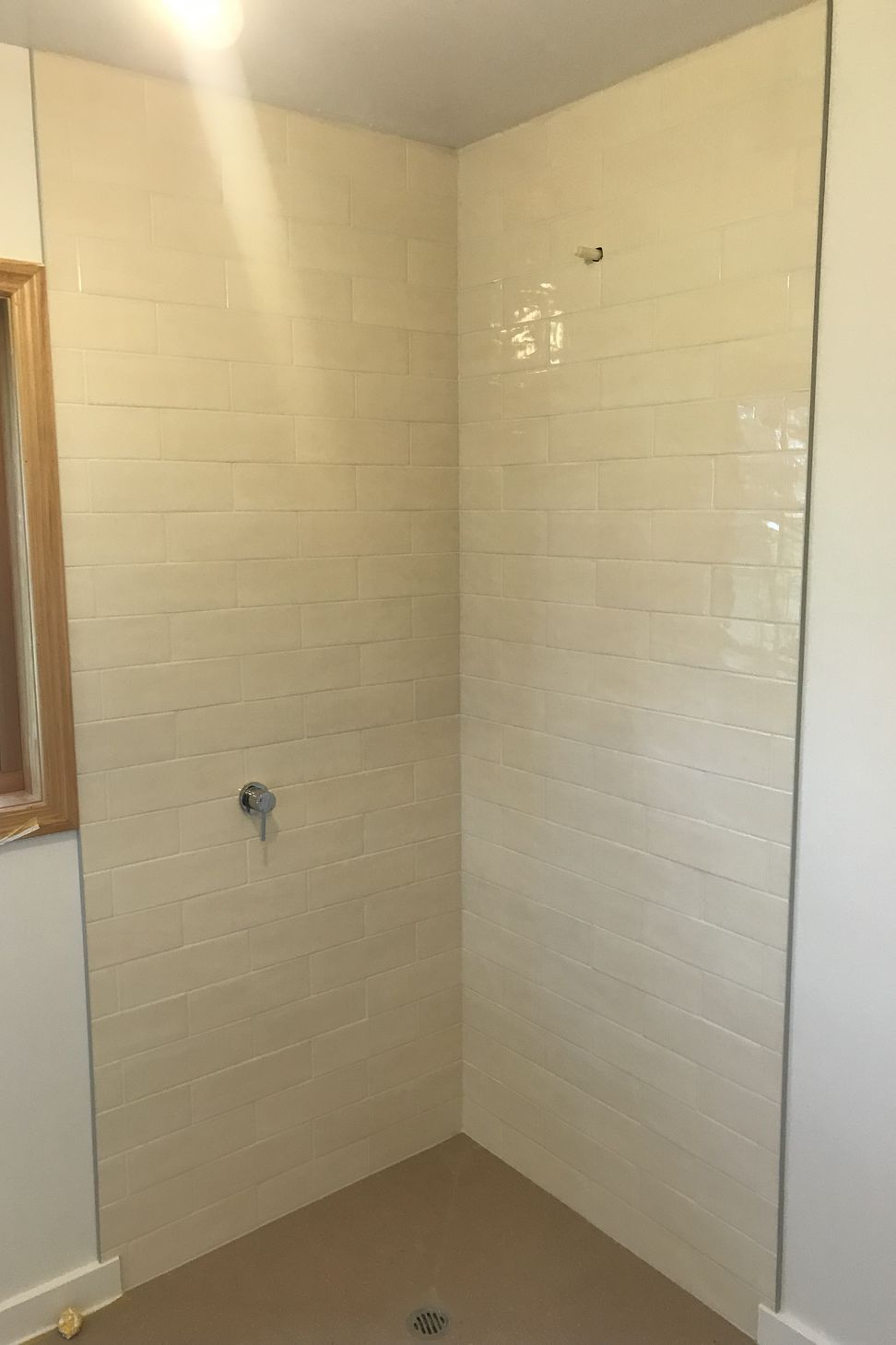 Tiled shower walls