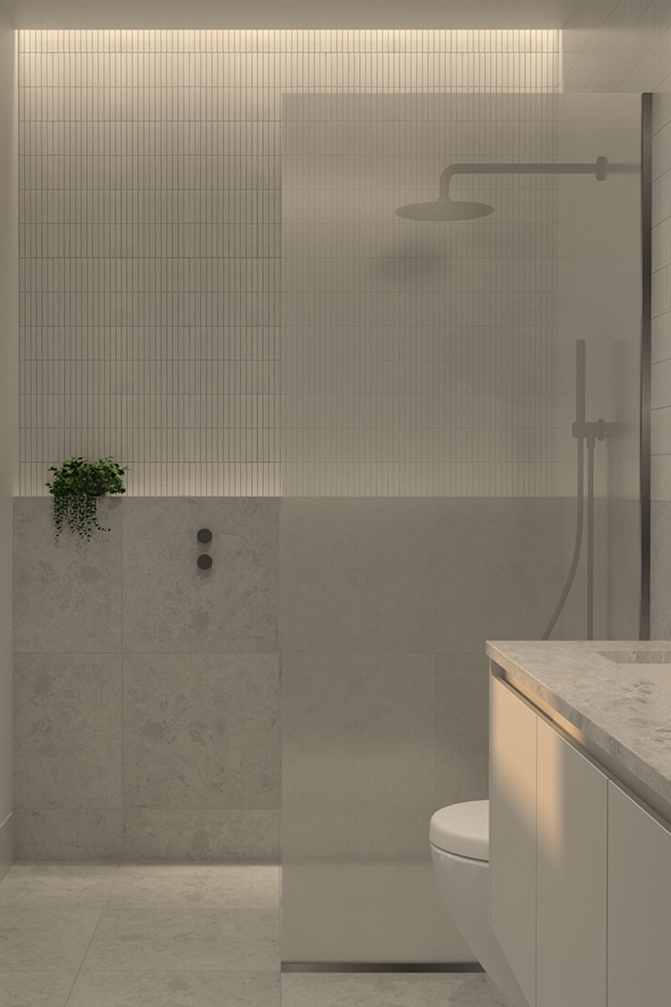 White Concrete Ensuite
