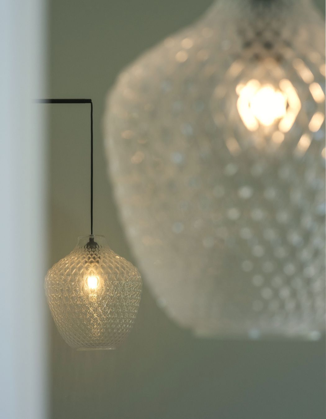 Pendant lights converted to wall lights