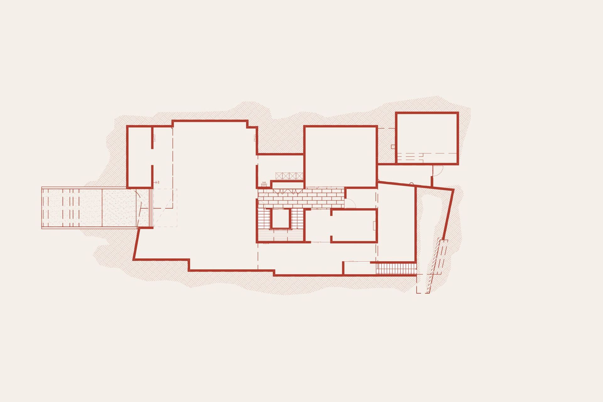 Carwoola House - Floor Plan. Floor plan of the lower level.