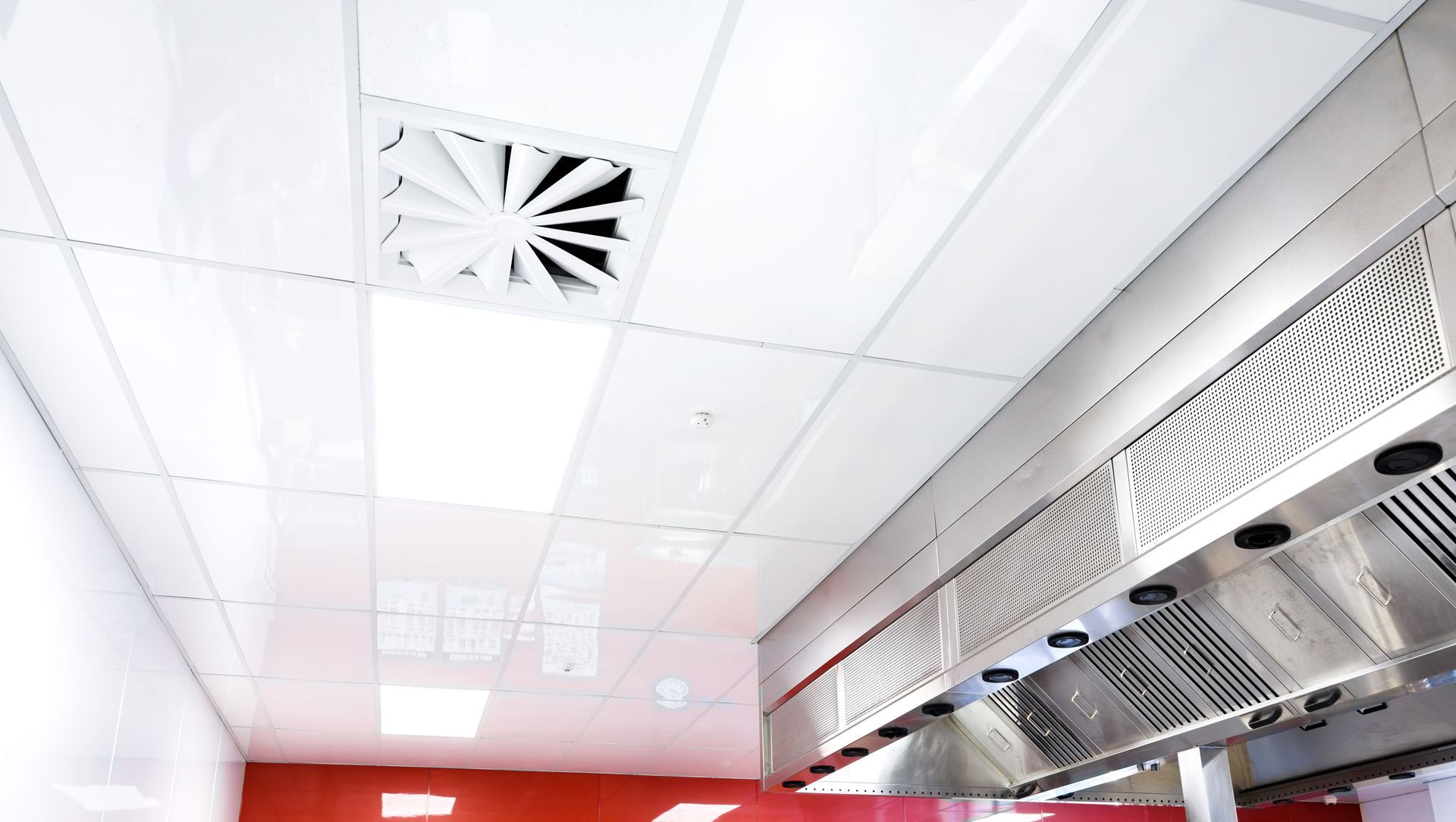 Tertiary training kitchen features hygienic ceiling tiles banner
