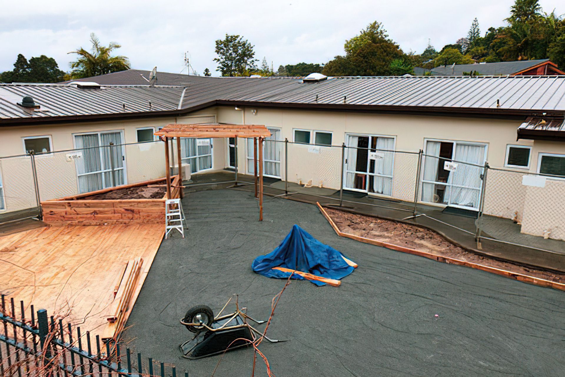 Courtyard in progress