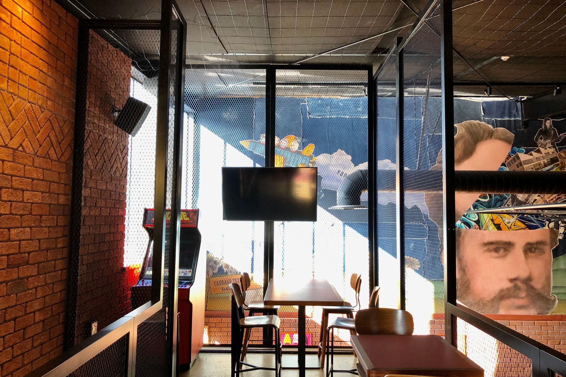 Morningside Tavern balustrades and mesh ceiling feature
