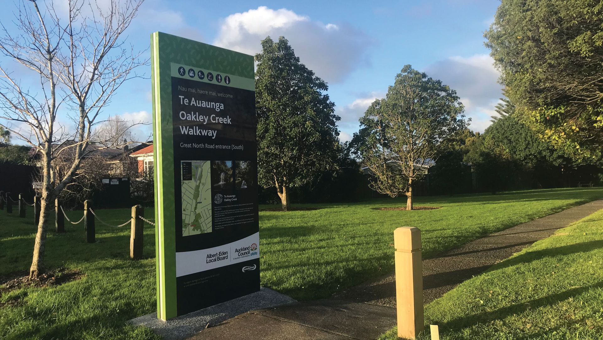 Oakley Creek Esplanade Reserve banner
