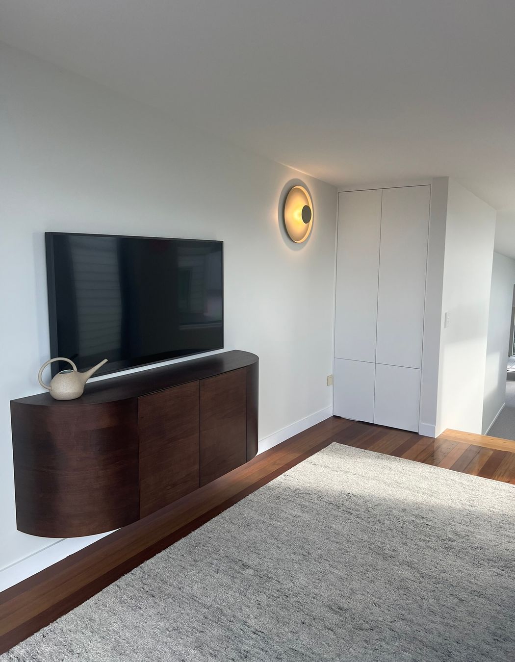 curved timber sideboard