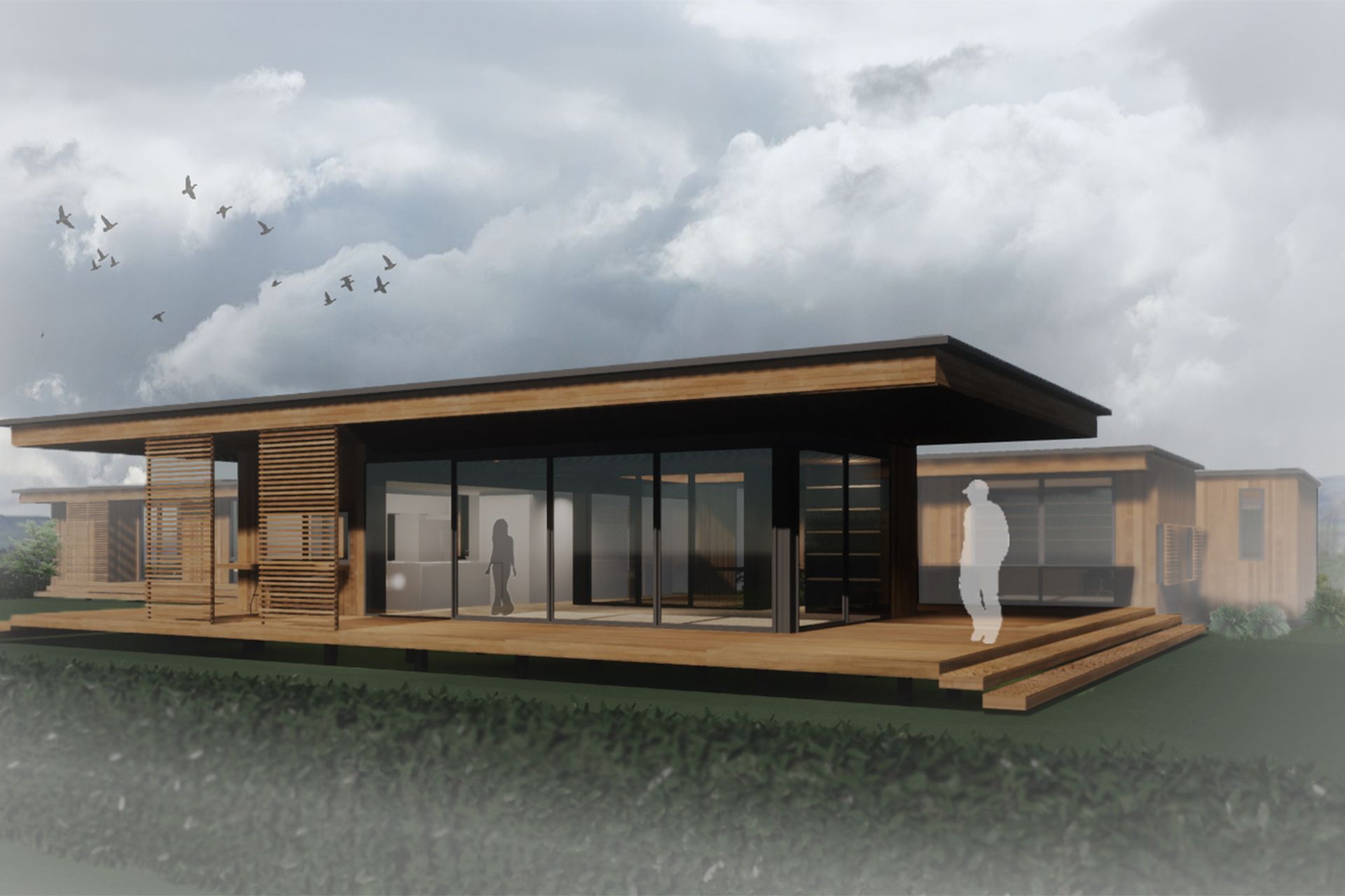 Family home in the Canterbury Plains inspired by the elegantly 'floating' Farnsworth House.