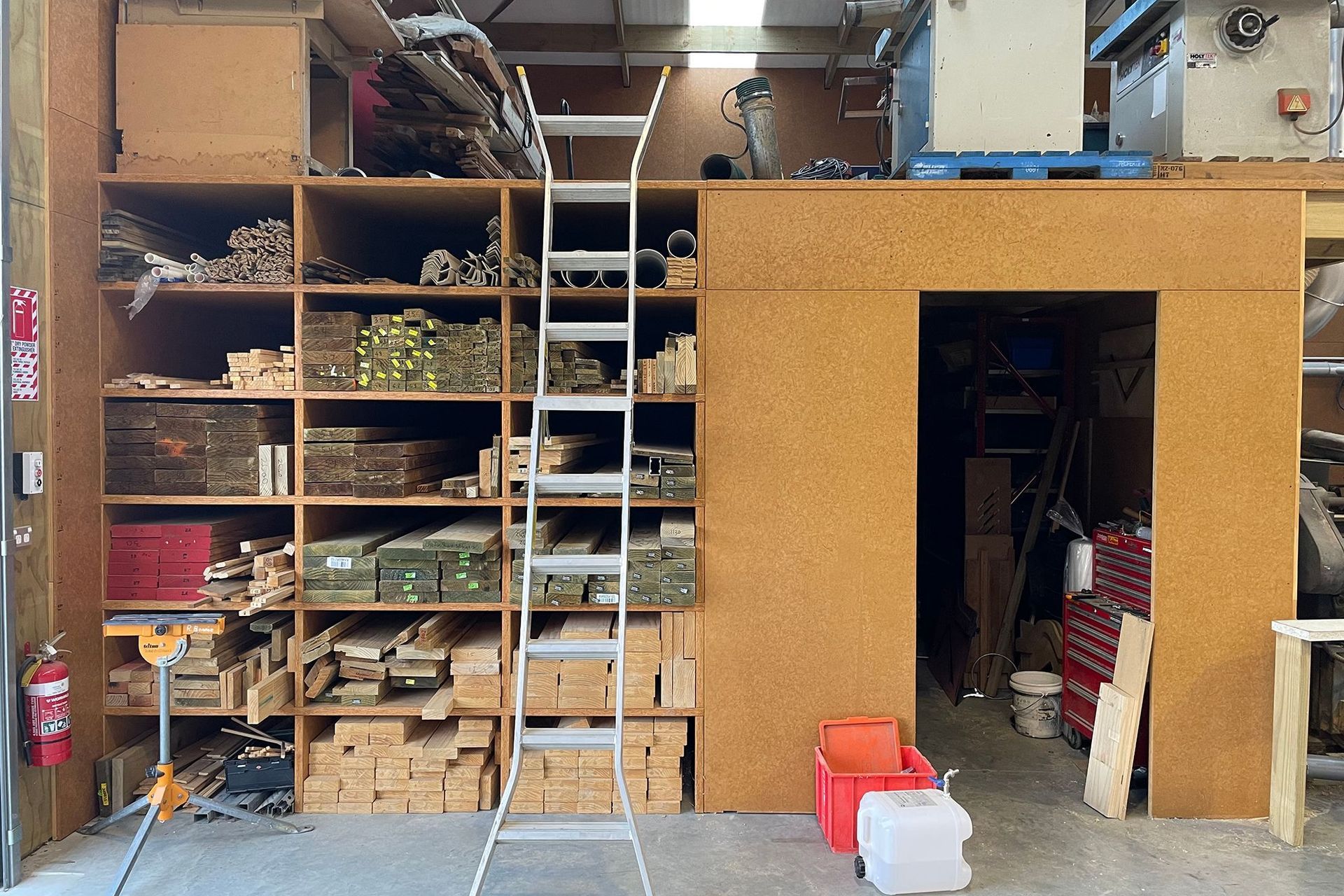 Triboard shelving and wall lining