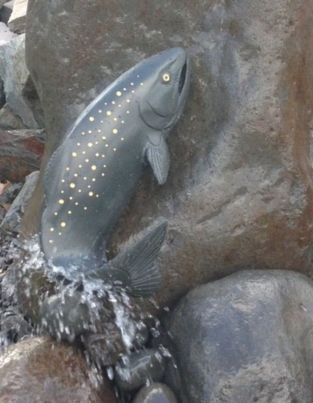 Carved trout by Paul Gautron