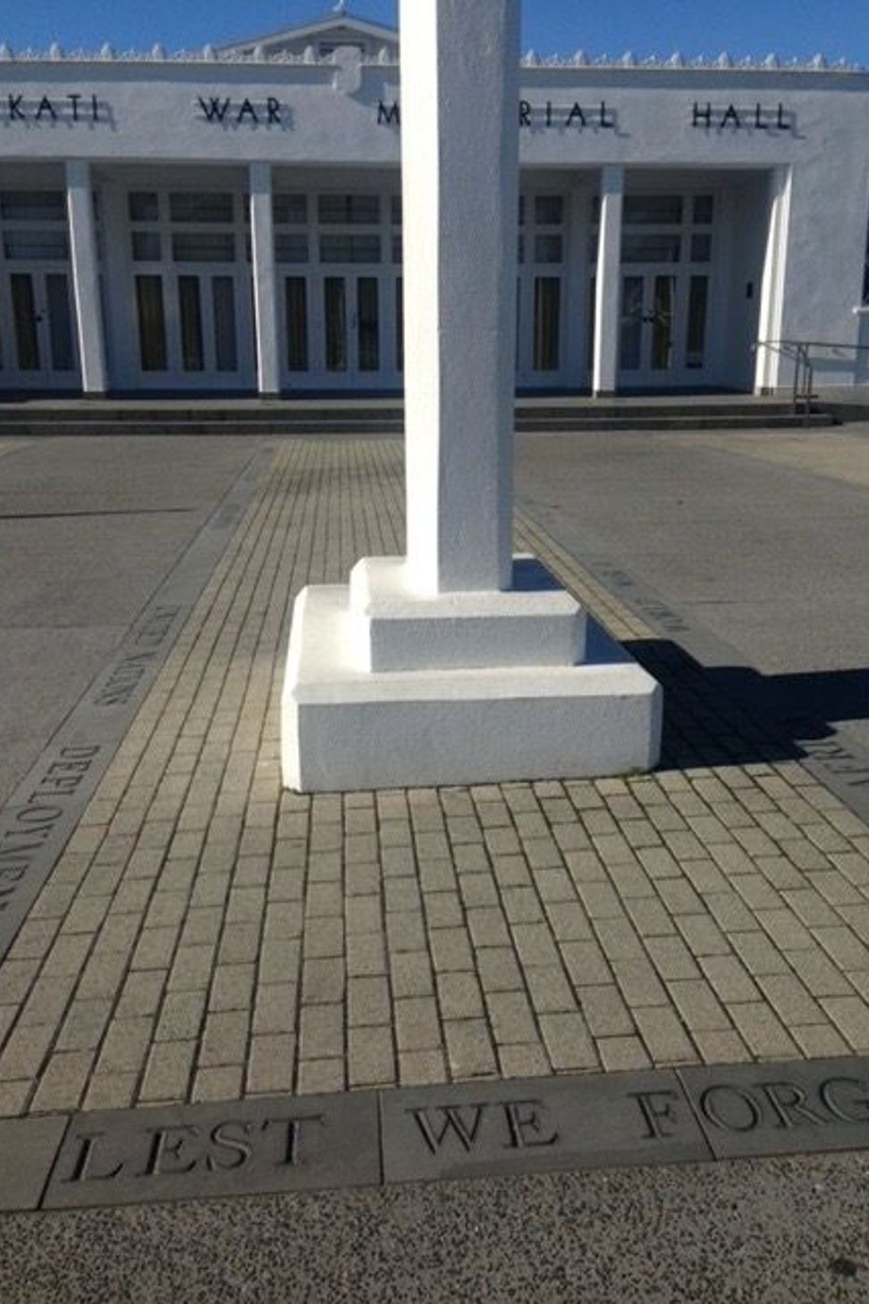 V-cut lettering at Katikati war memorial by Paul Gautron