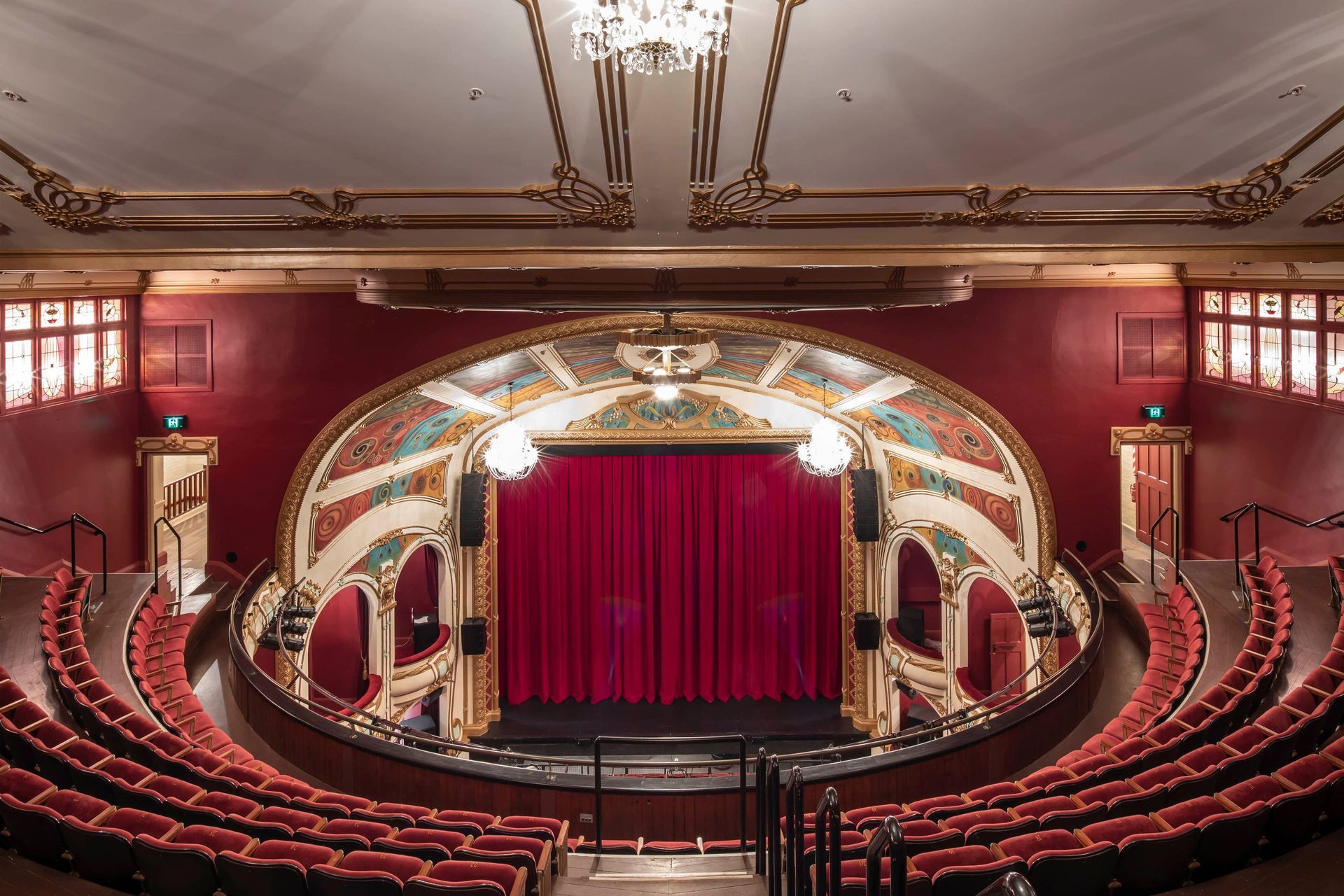 Over its 100-plus years, the theatre has undergone a number of modifications and upgrades. Beginning in the late 1990s, a sequence of major restoration works was completed, which included the painting of the theatre’s iconic auditorium ceiling by artist T