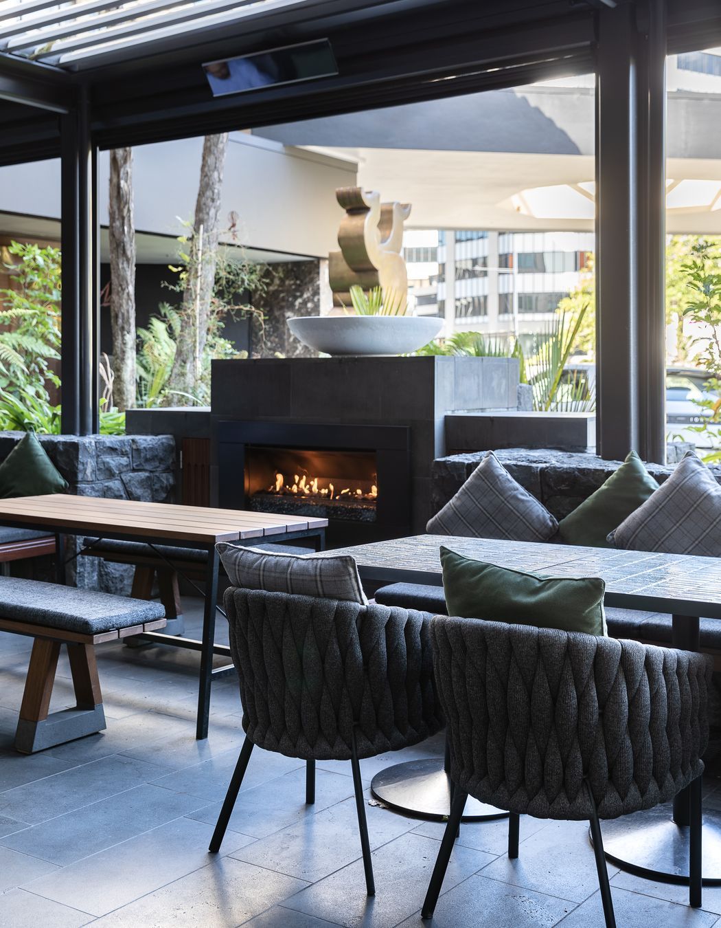 The bar's outdoor space.