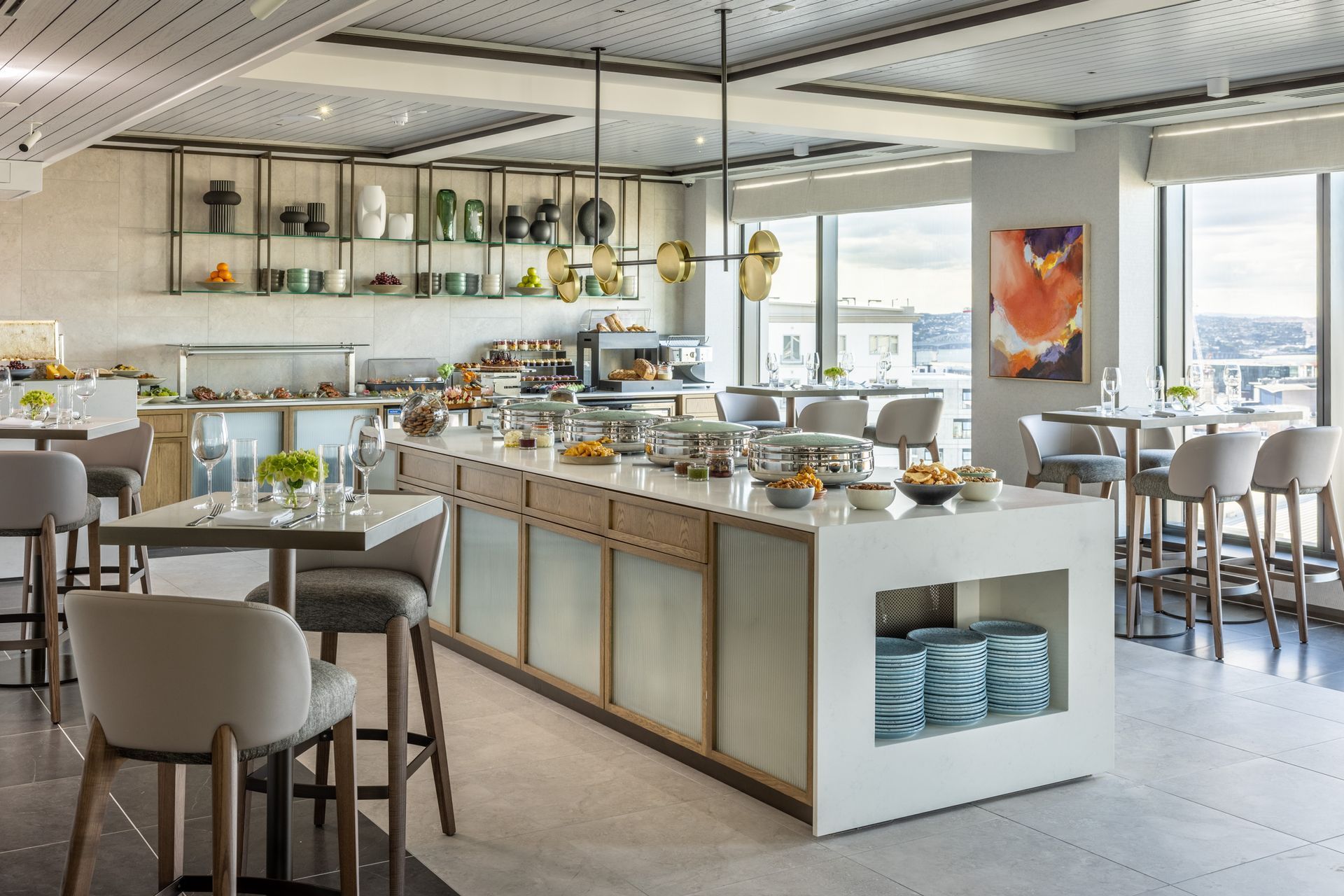 The buffet in the Executive Lounge on level 14.