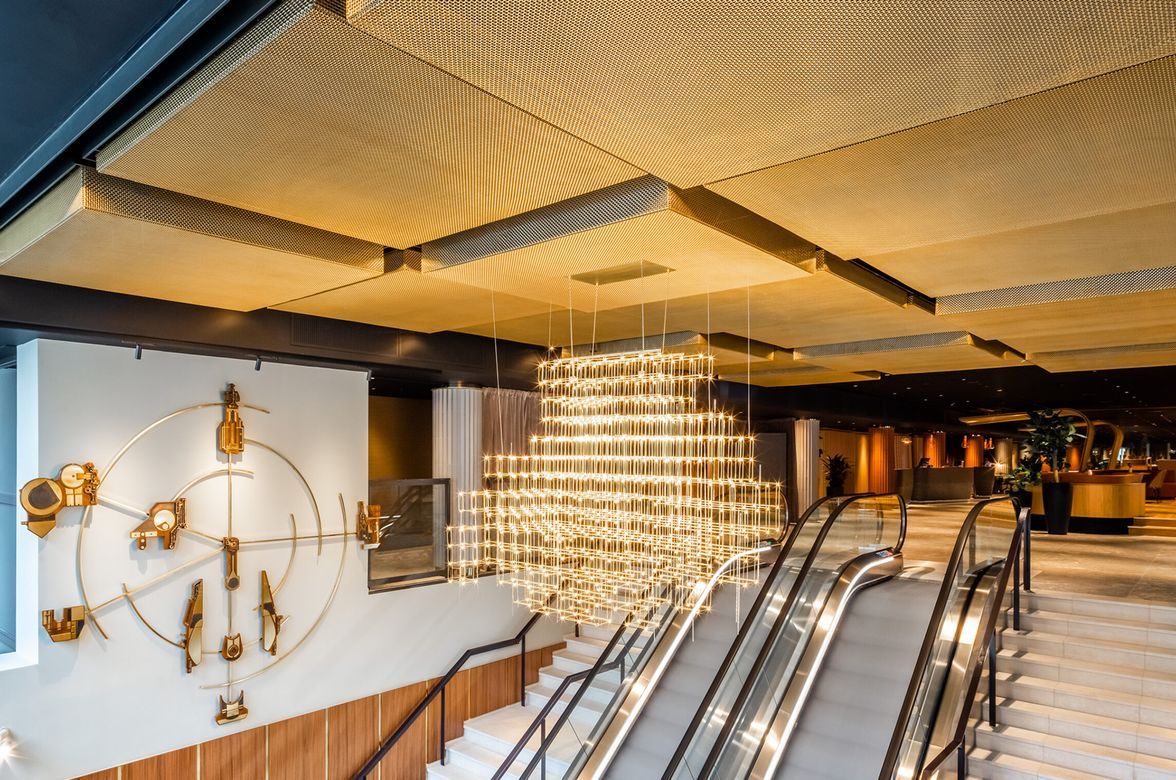 Hotel Ceiling Design with Wire Mesh