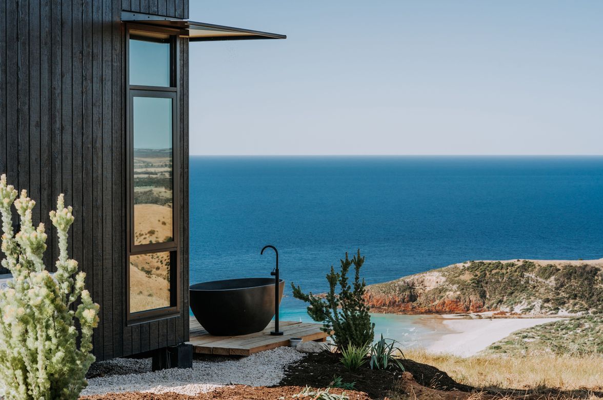 Outdoor baths for Wander Group on Kangaroo Island