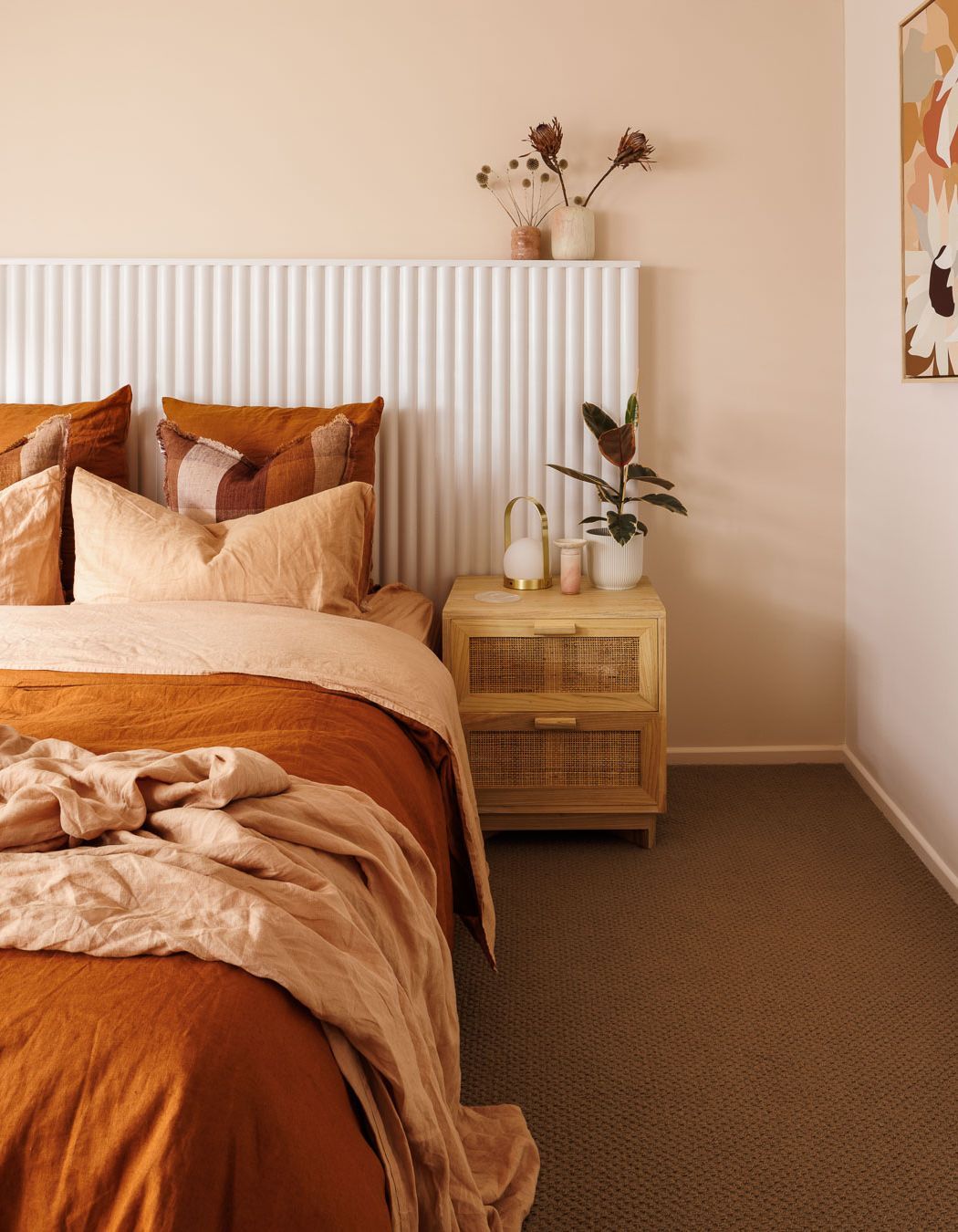 Comforting Warm Toned Bedroom - Your Exhale Design