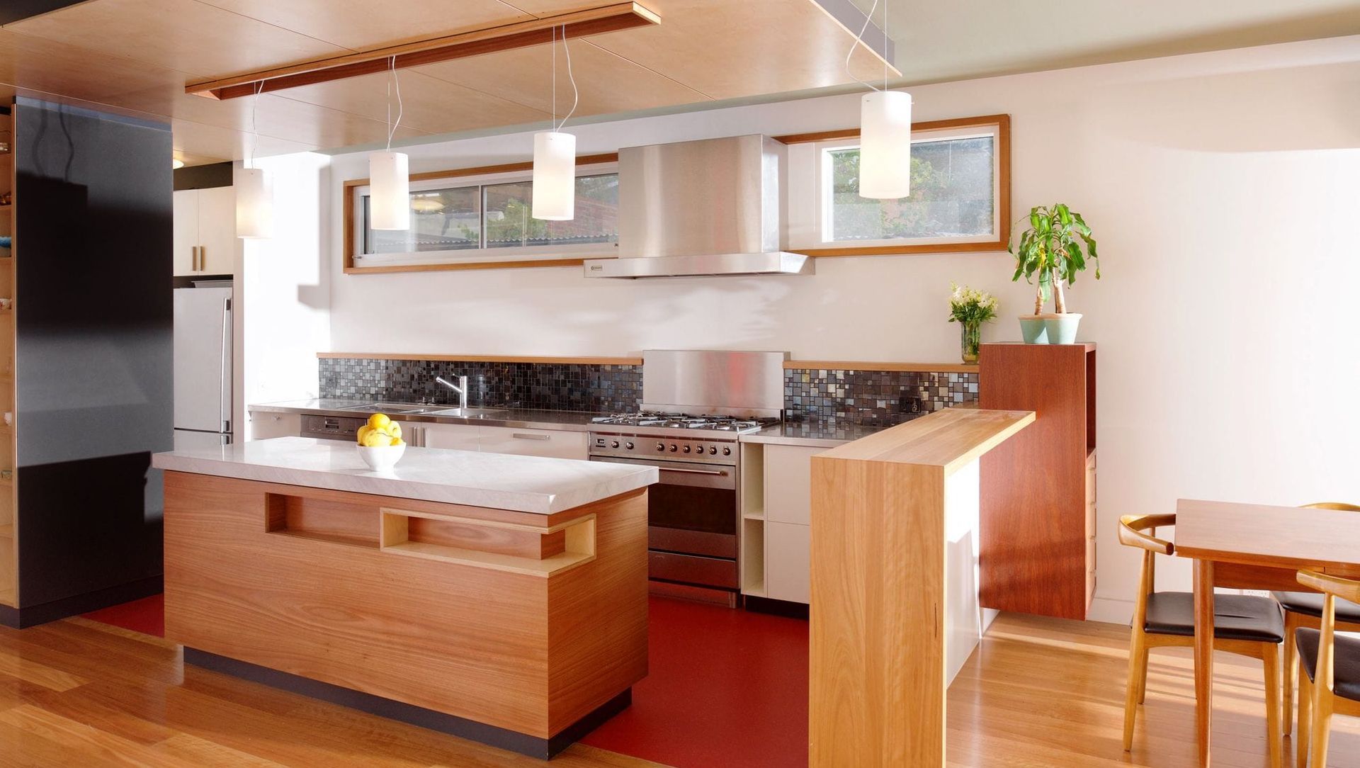 Modern light filled timber kitchen
