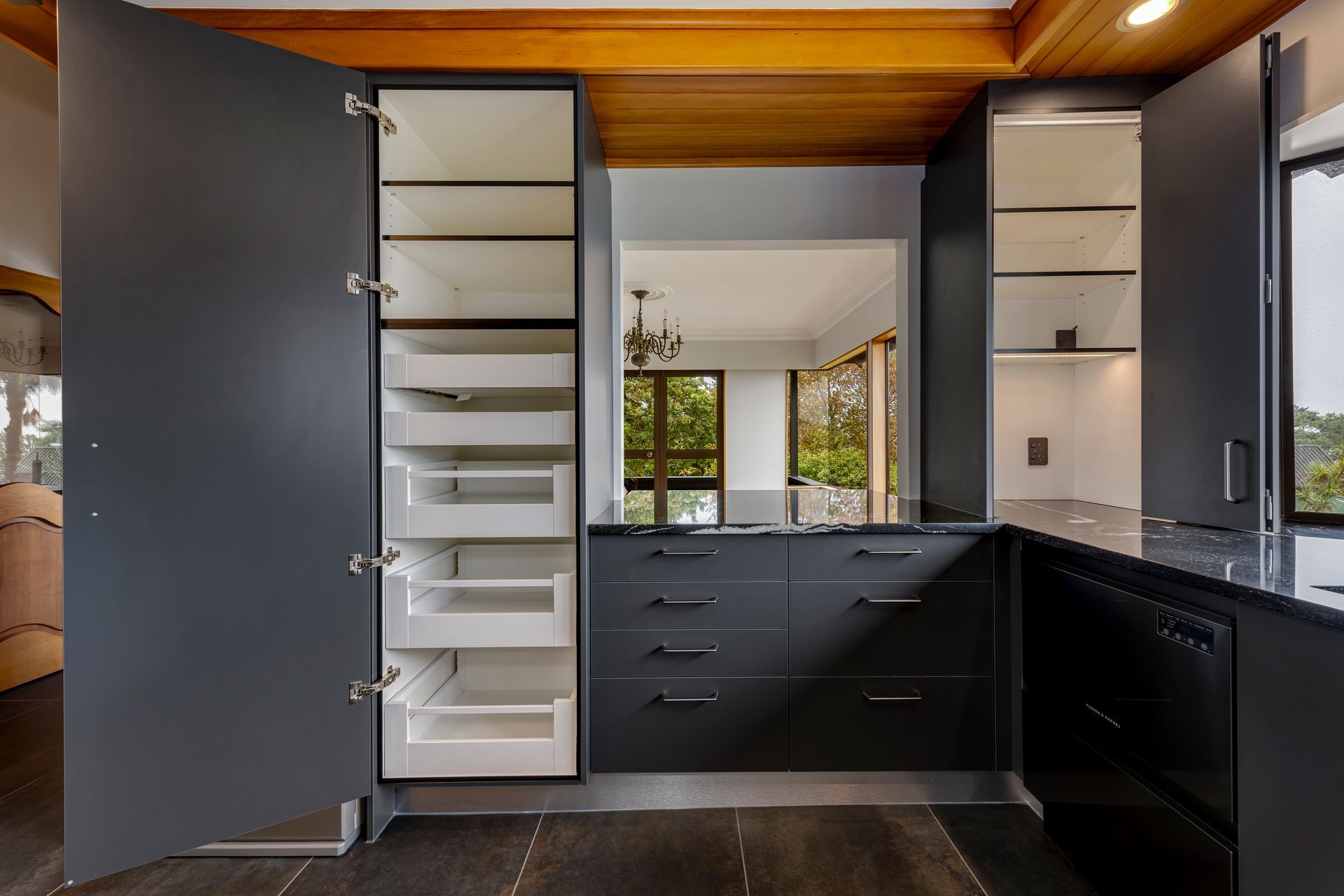 This high-end kitchen was designed to work with the way our clients live.