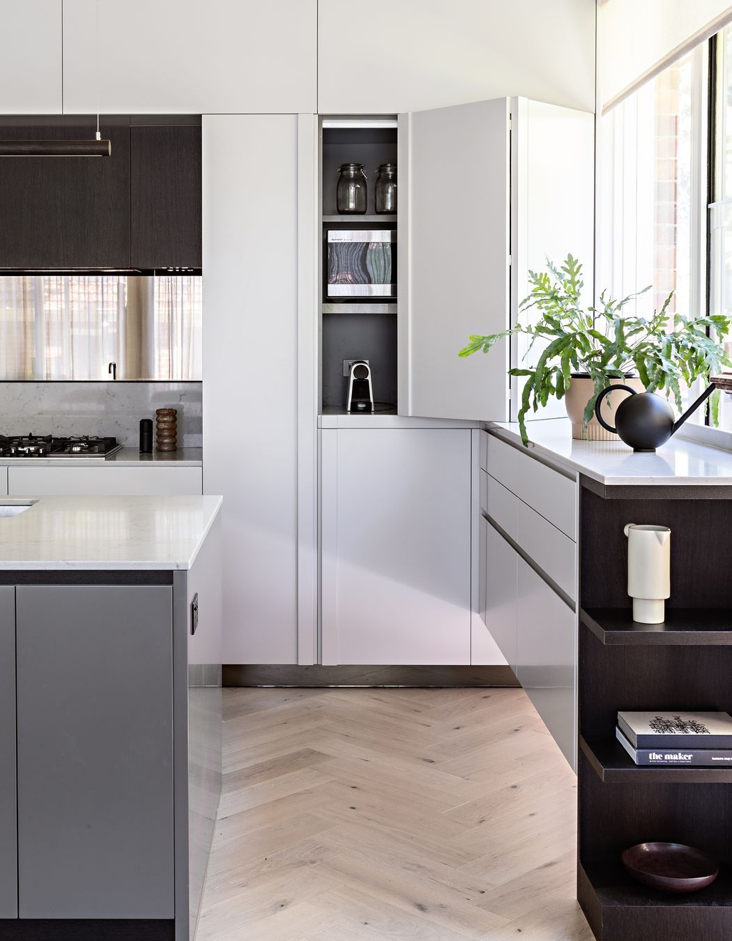 Kitchen - hidden appliances cupboard