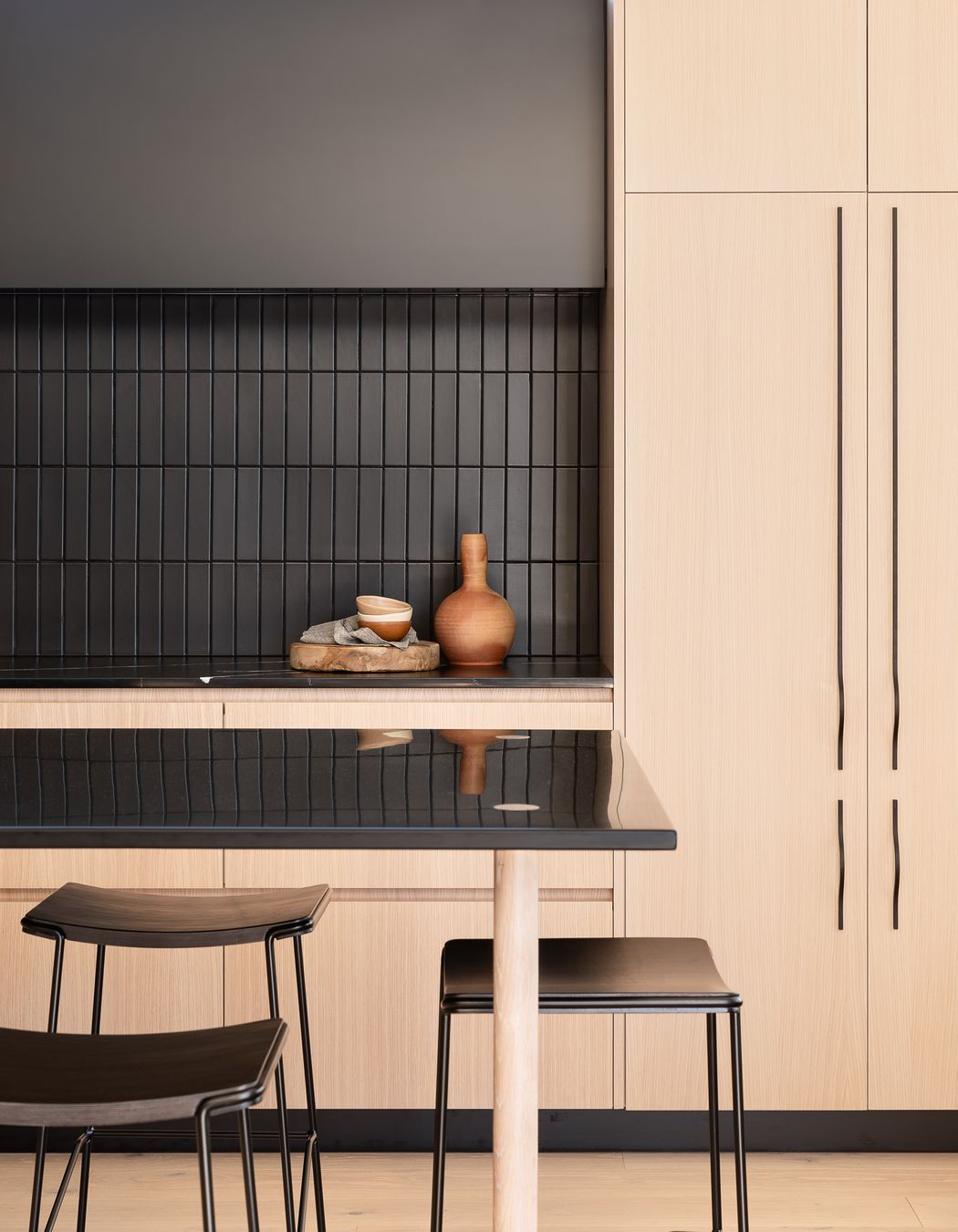 Oak Paneling with Black Details